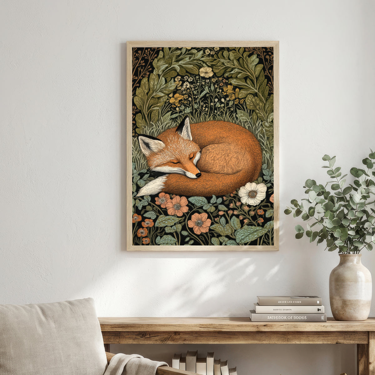 Sleeping Fox Botanical Art Print