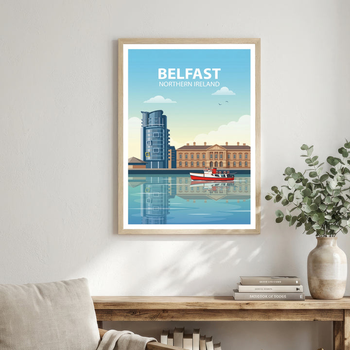 Belfast Northern Ireland Travel Poster Print: UK City Landscape Wall Art
