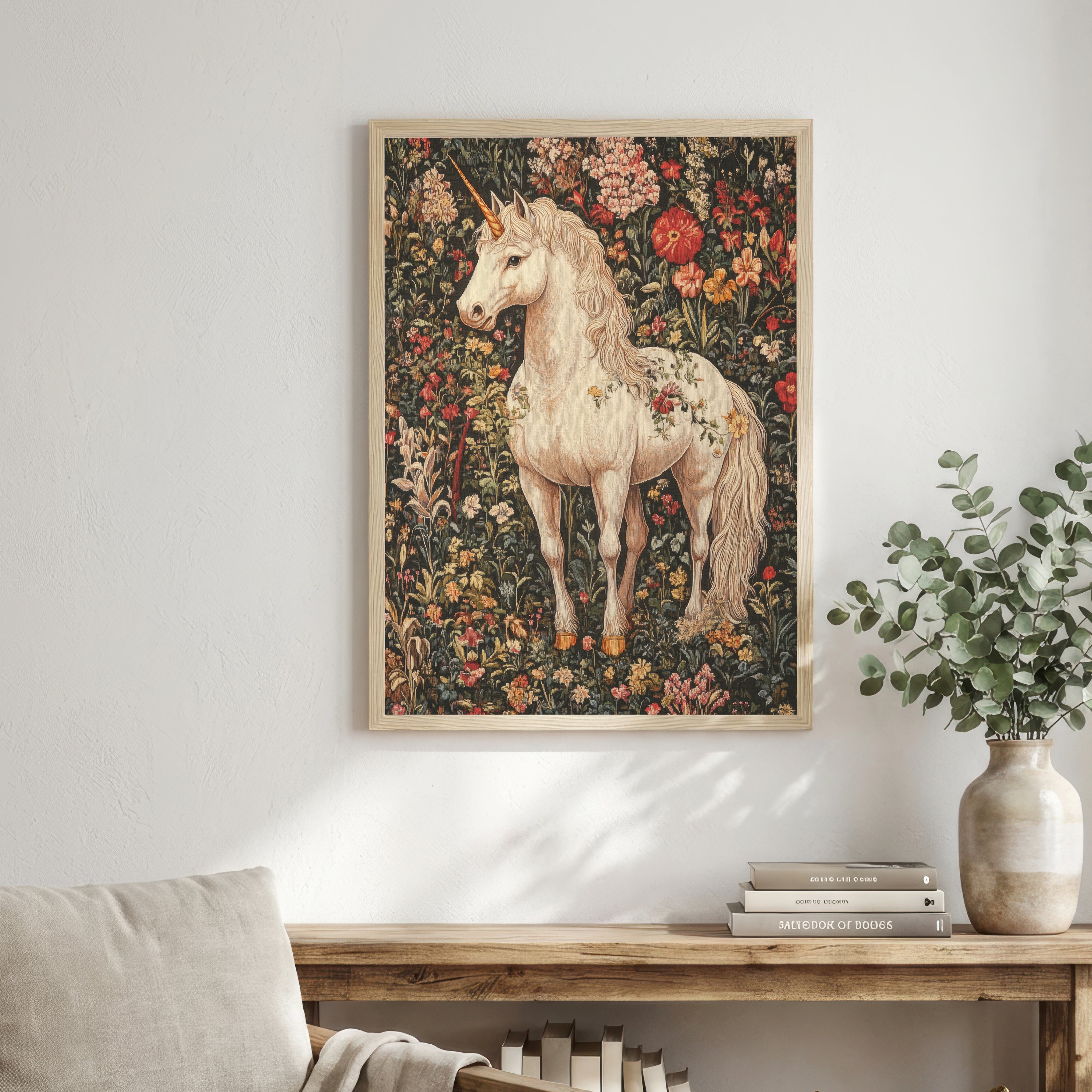 Floral Unicorn Art Print
