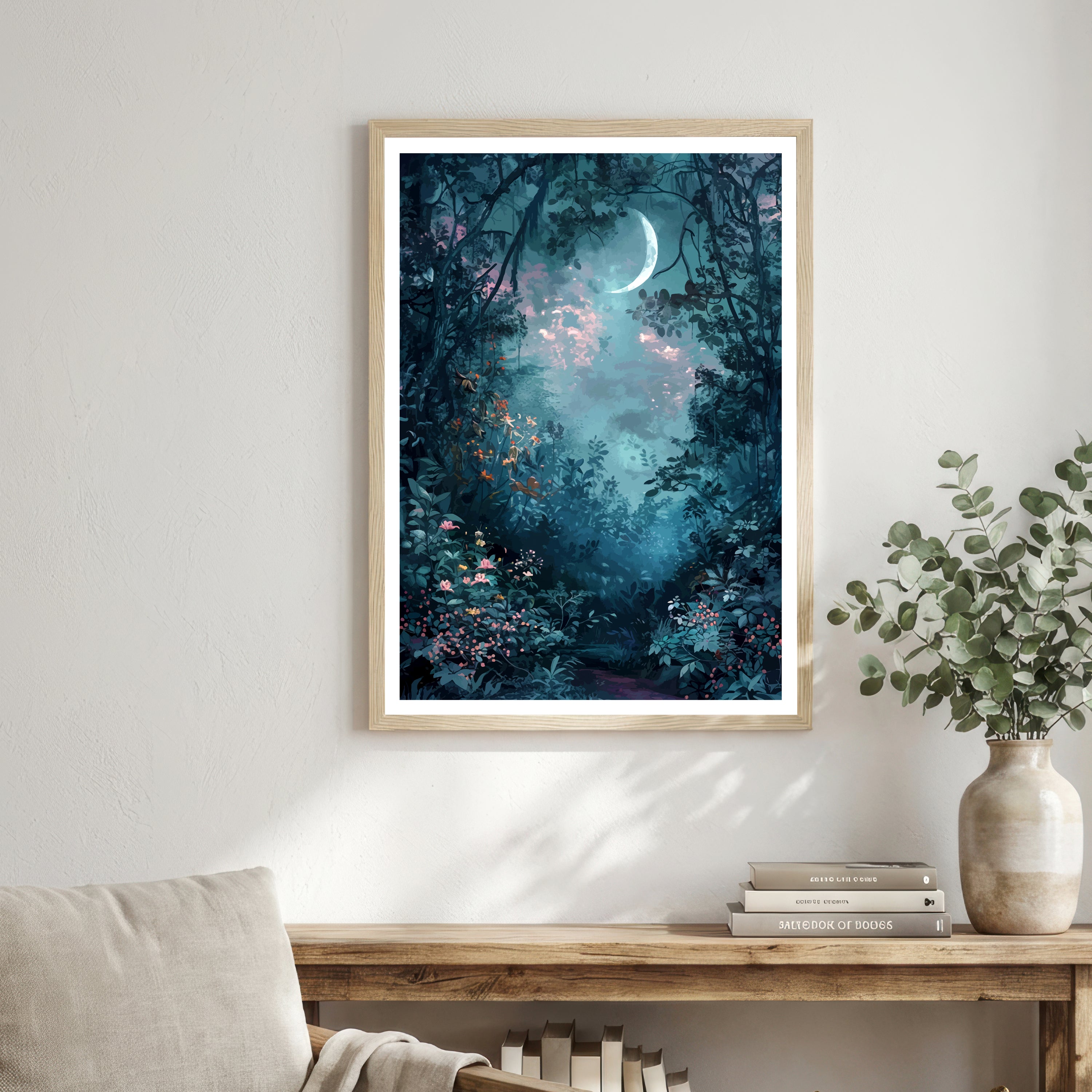 Moonlit Woodland Art Print