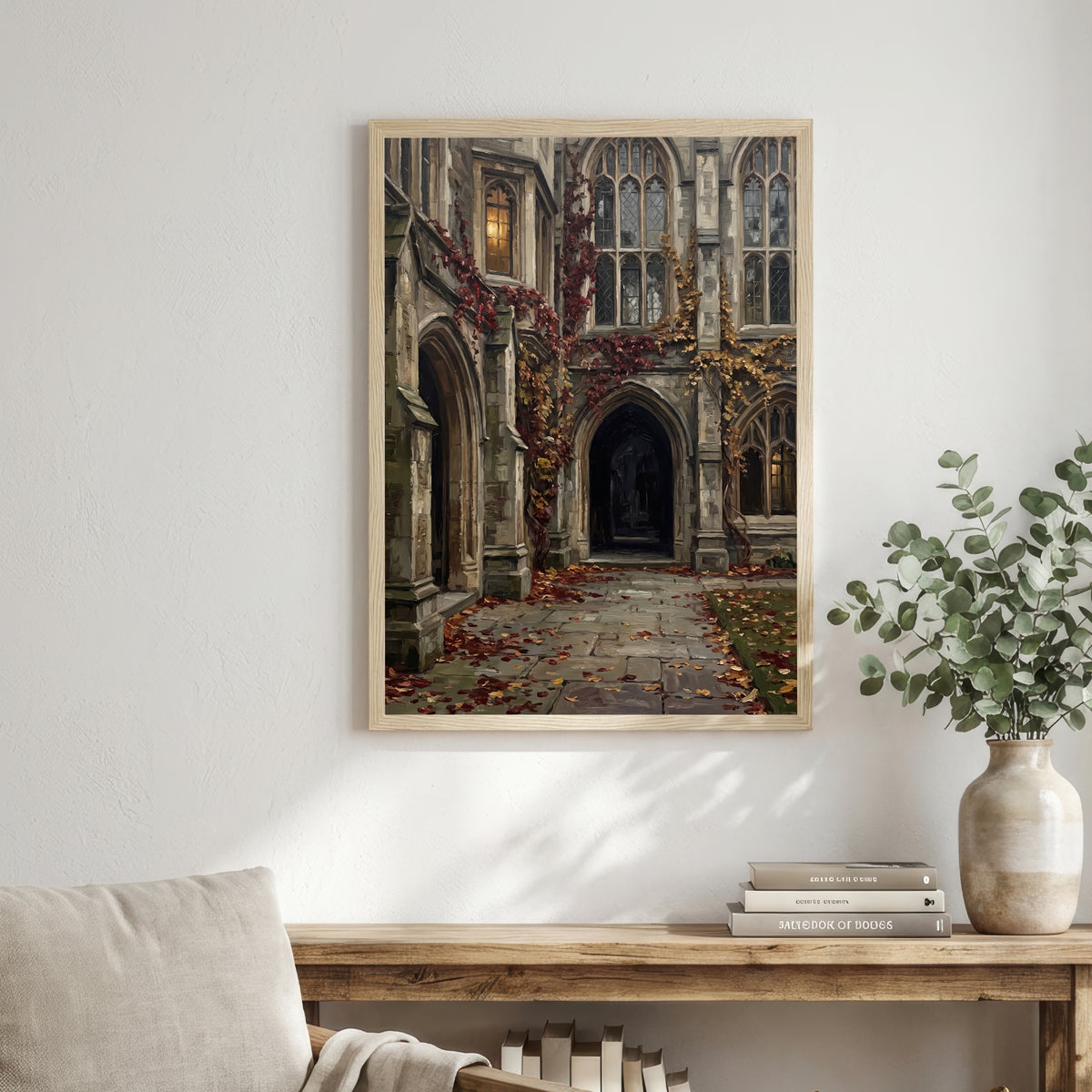 Gothic Church Courtyard Art Print