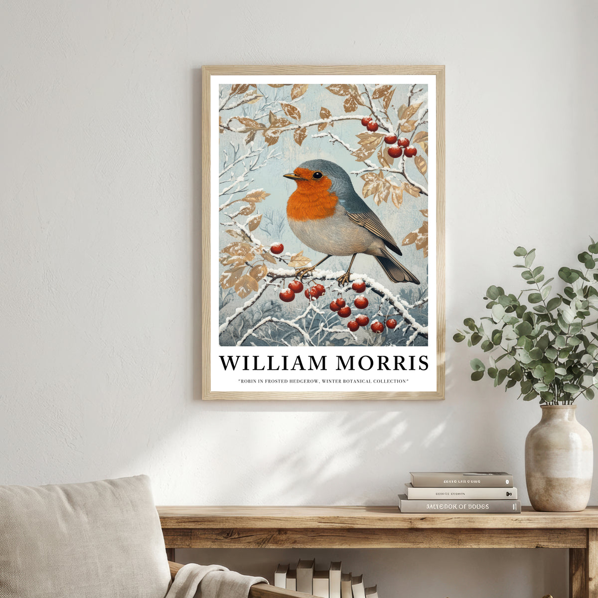 William Morris Inspired Robin Art Print