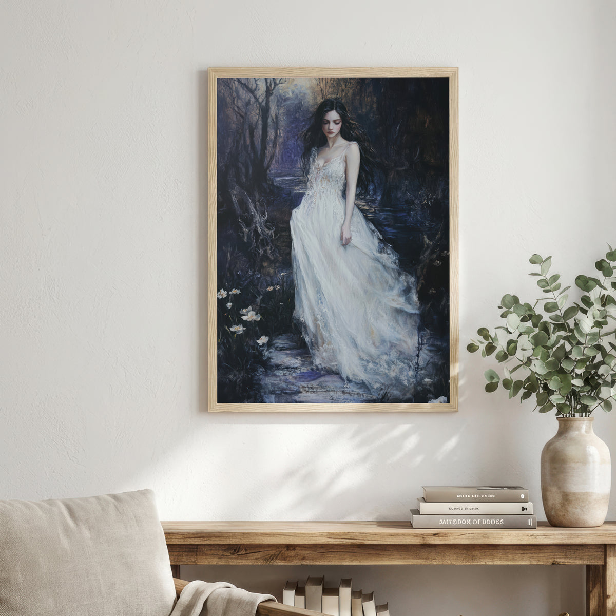 Gothic Forest Woman Art Print
