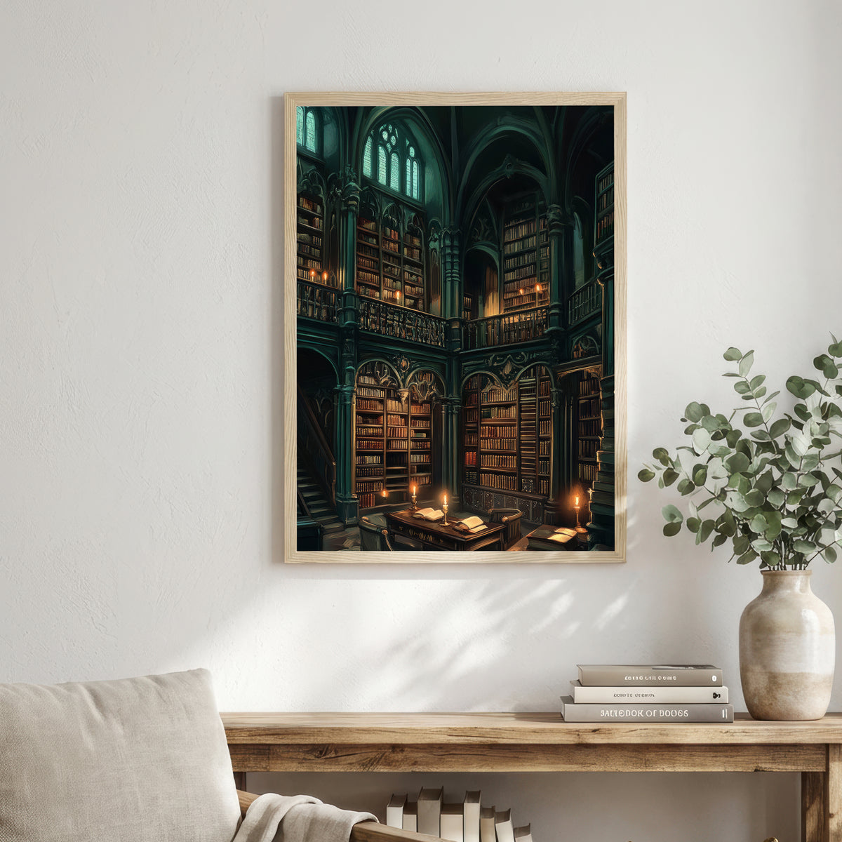 Gothic Library Dark Academia Art Print