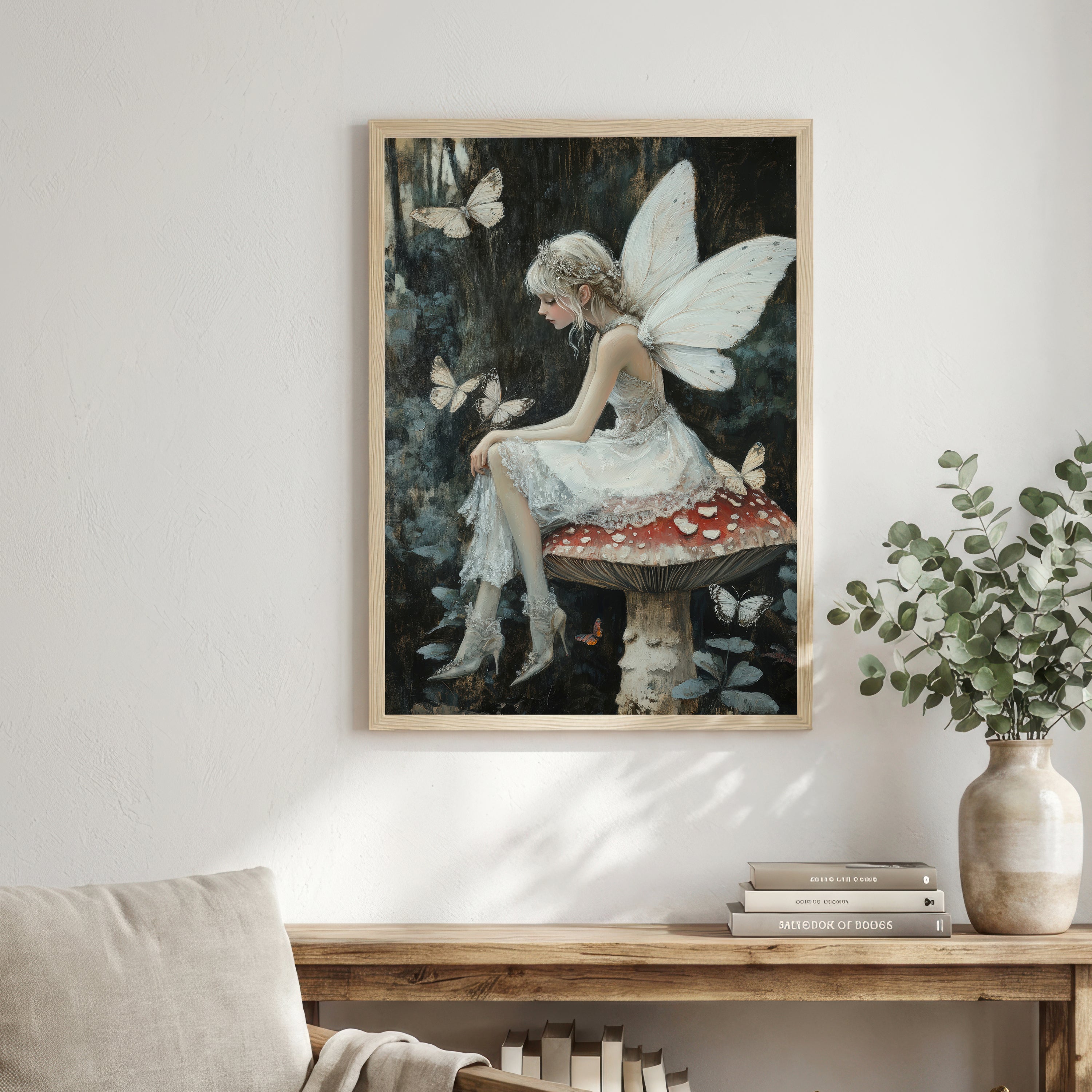 Fairy Girl Mushroom Art Print