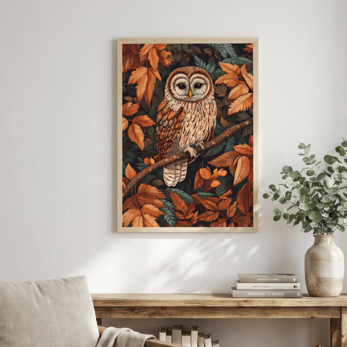 Autumn Owl Woodland Art Print