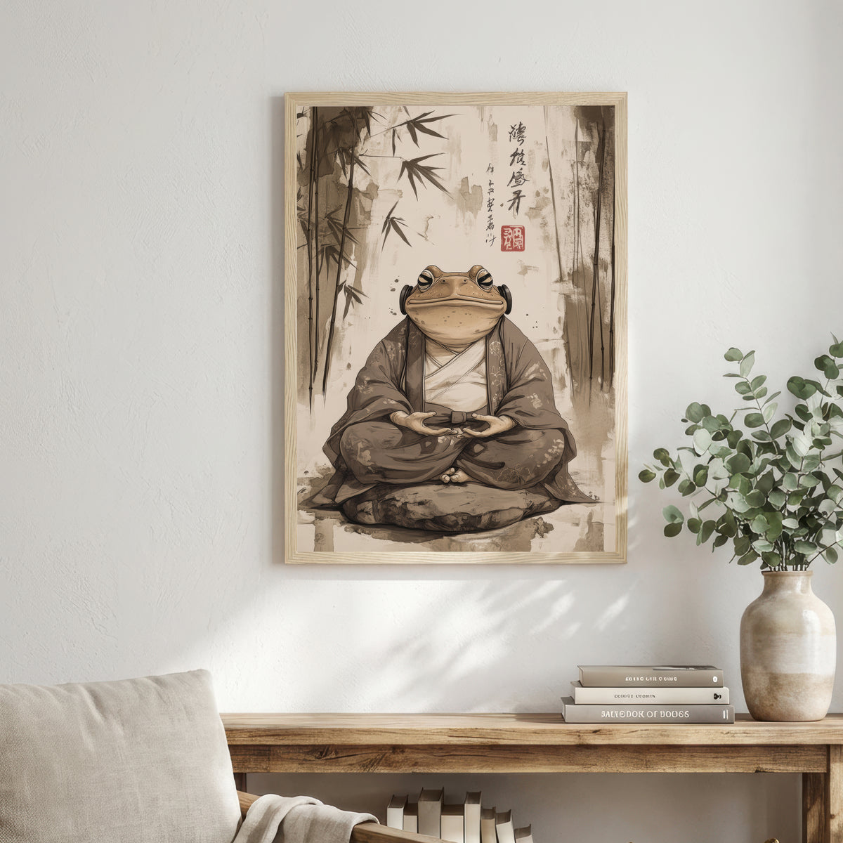 Zen Frog Japanese Inspired Art Print