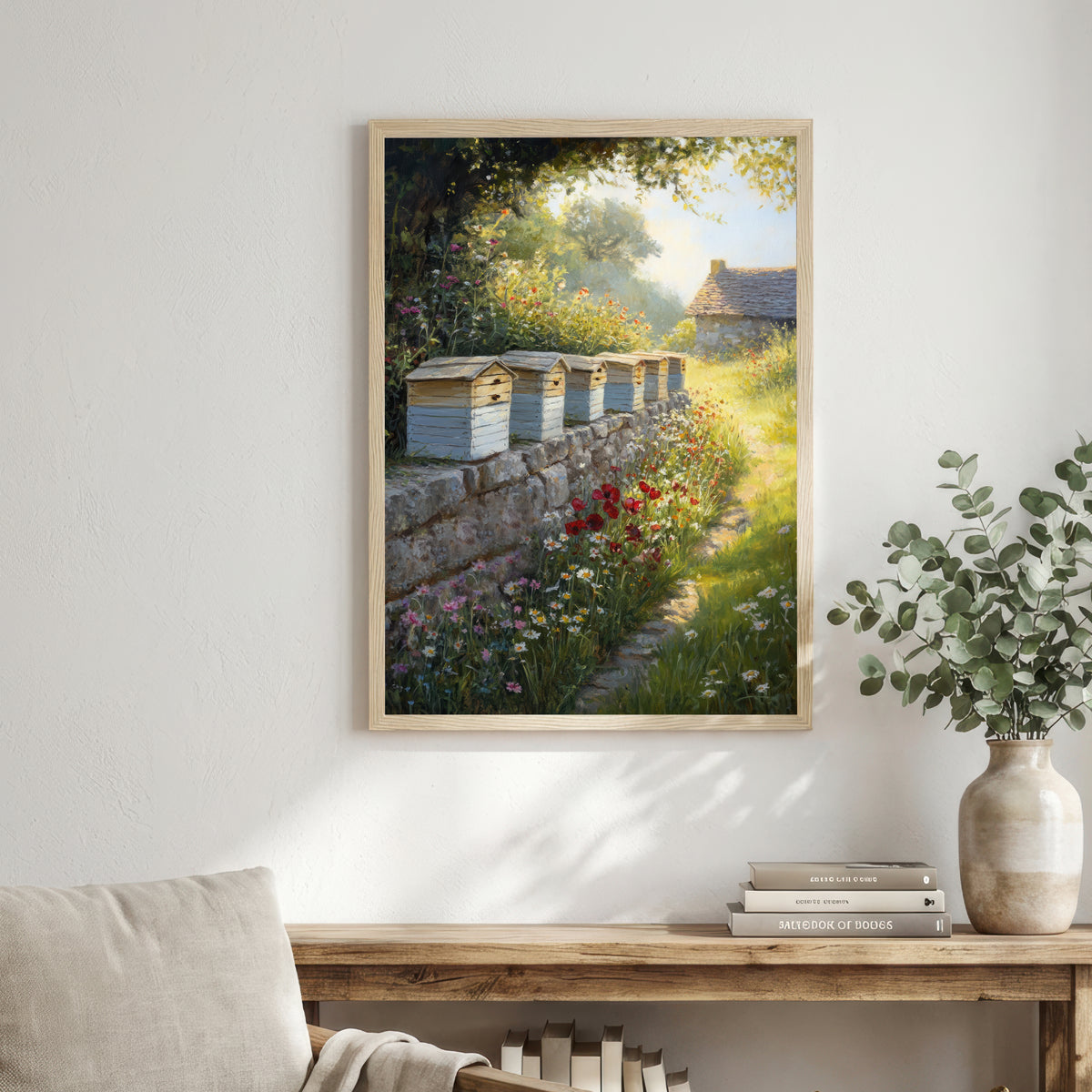 Wildflower Beehive Garden Art Print