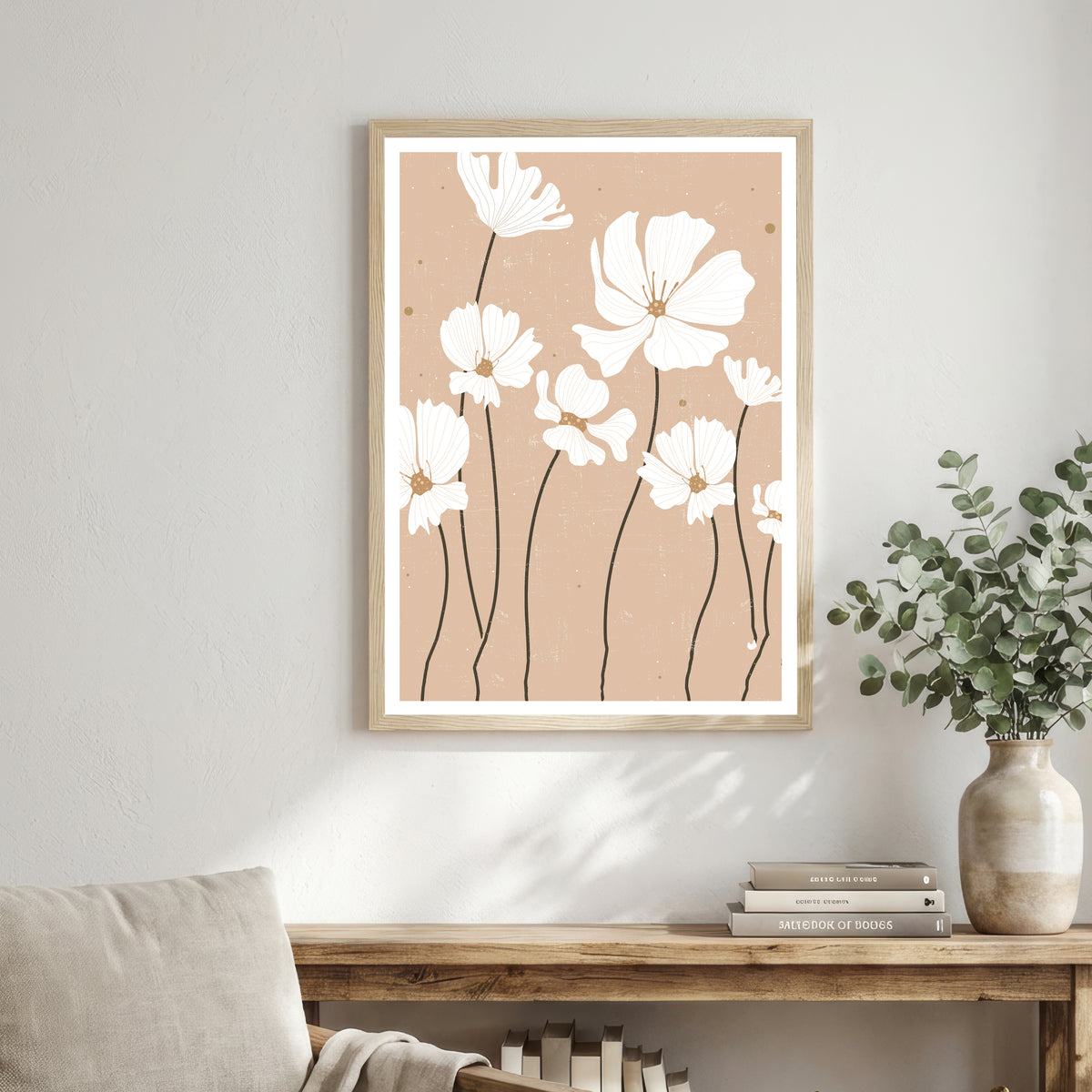 Neutral Wildflower Botanical Art Print