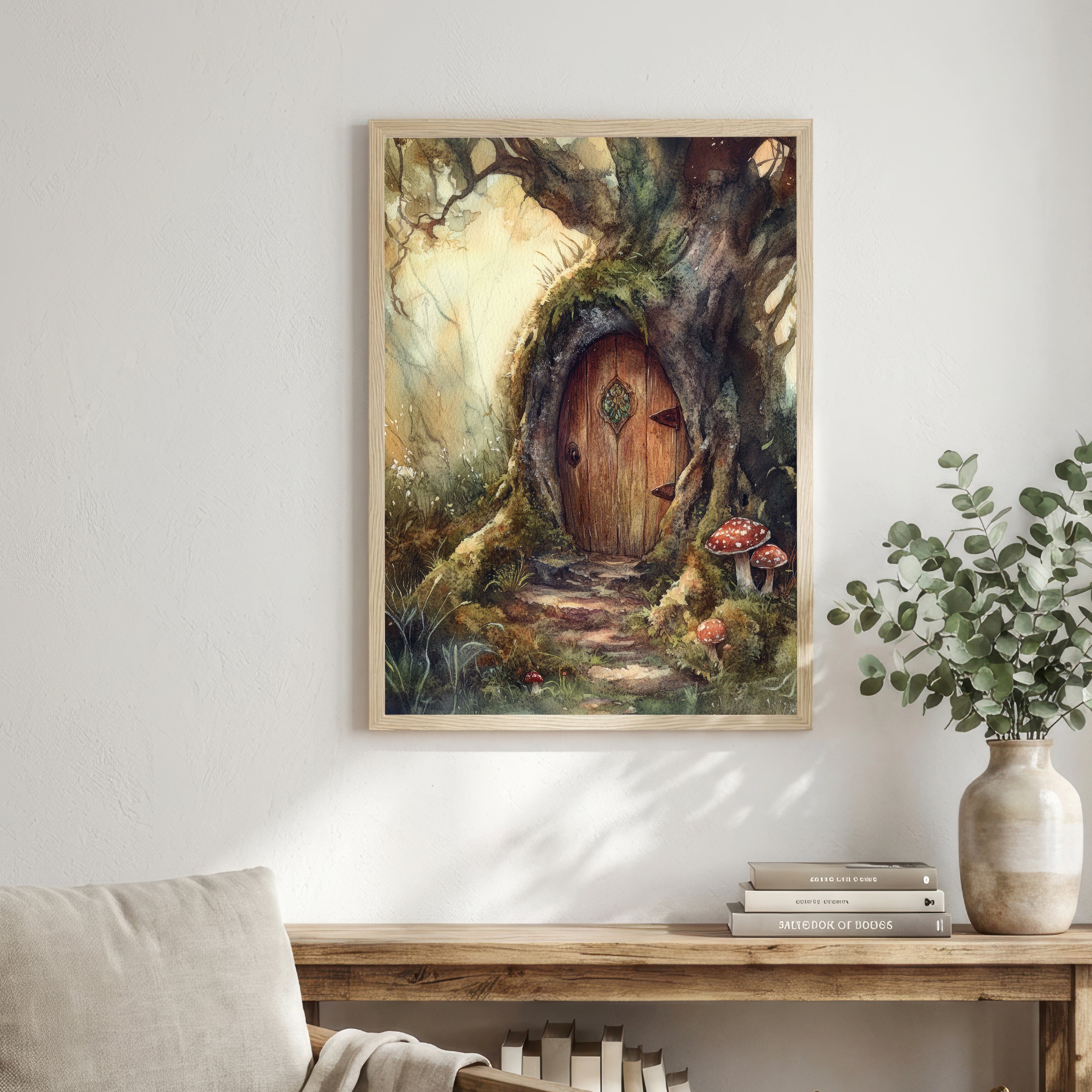 Enchanted Woodland Tree Door Art Print