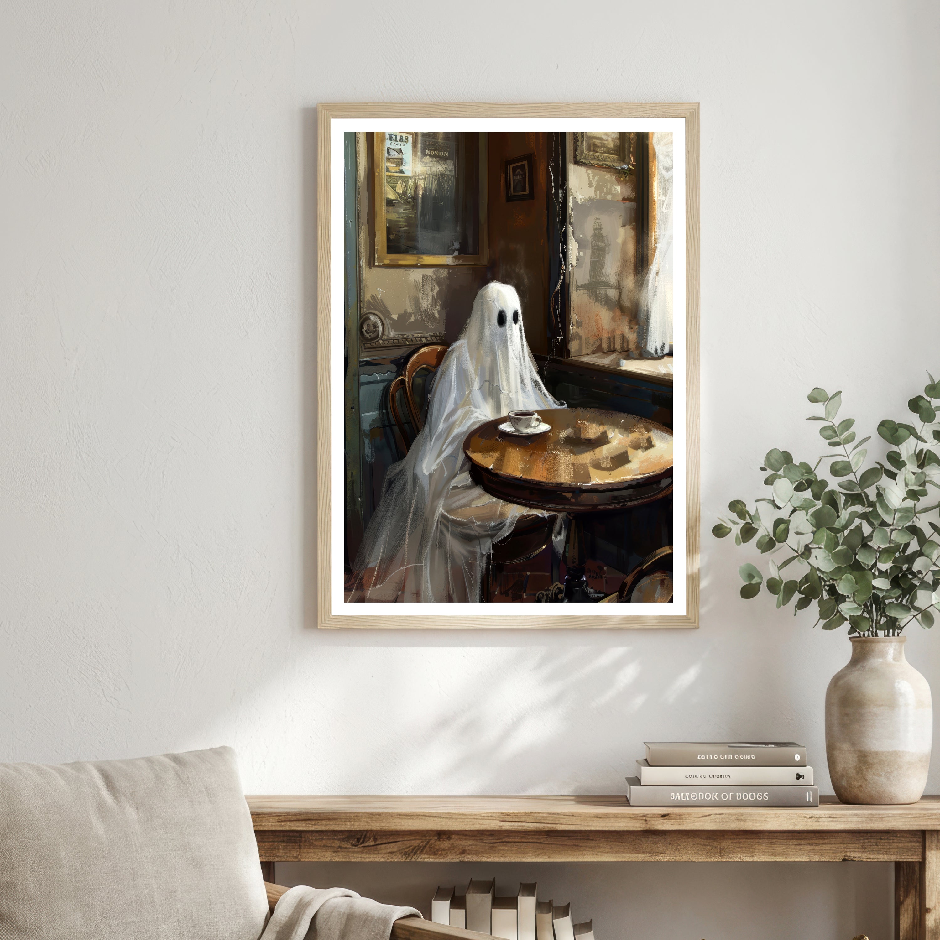 Ghost at the Café Art Print