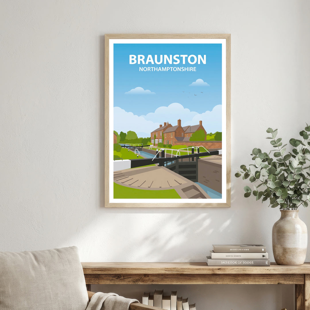 Braunston Northamptonshire Canal Village Print – England Travel Wall Art