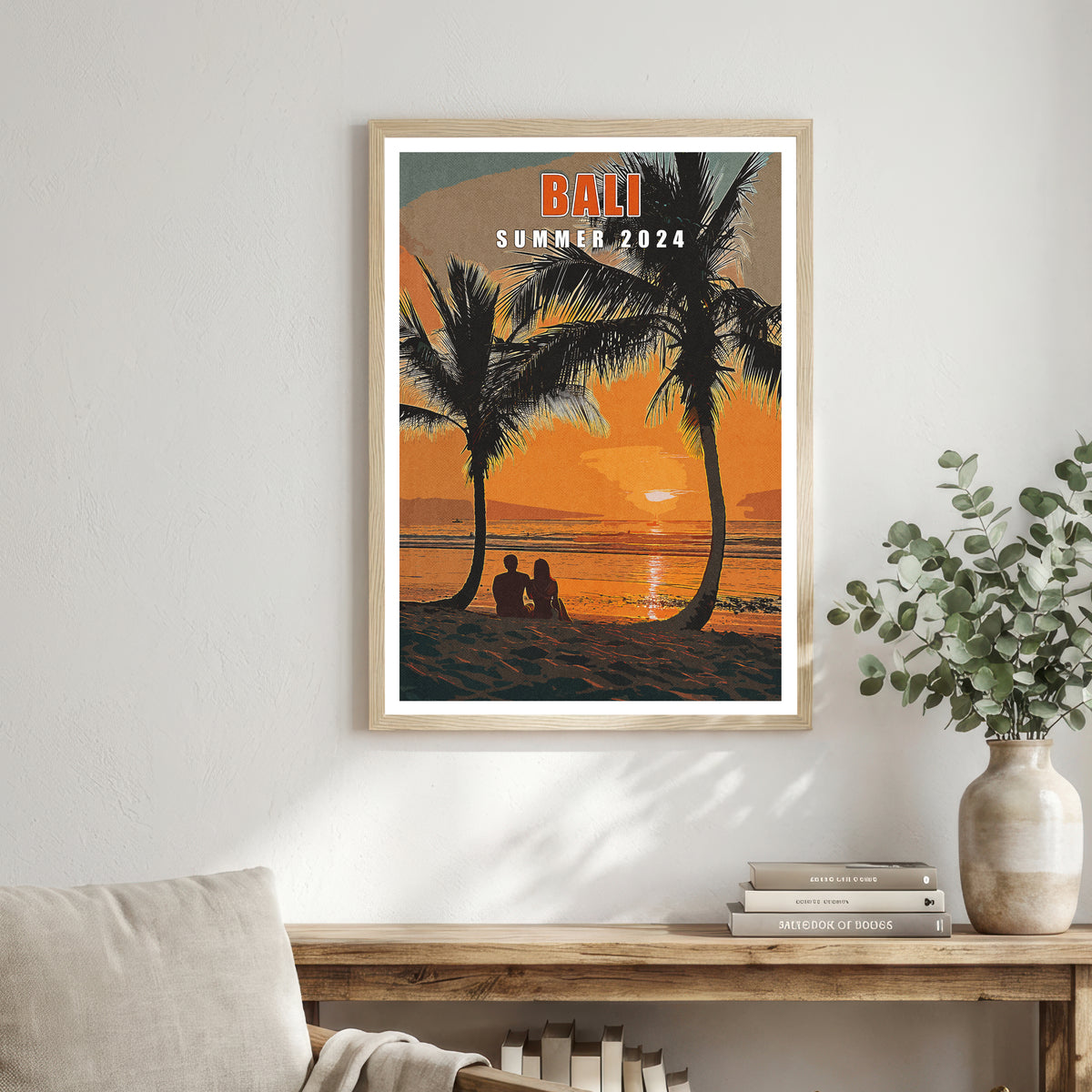 Bali Sunset Palm Tree Art Print