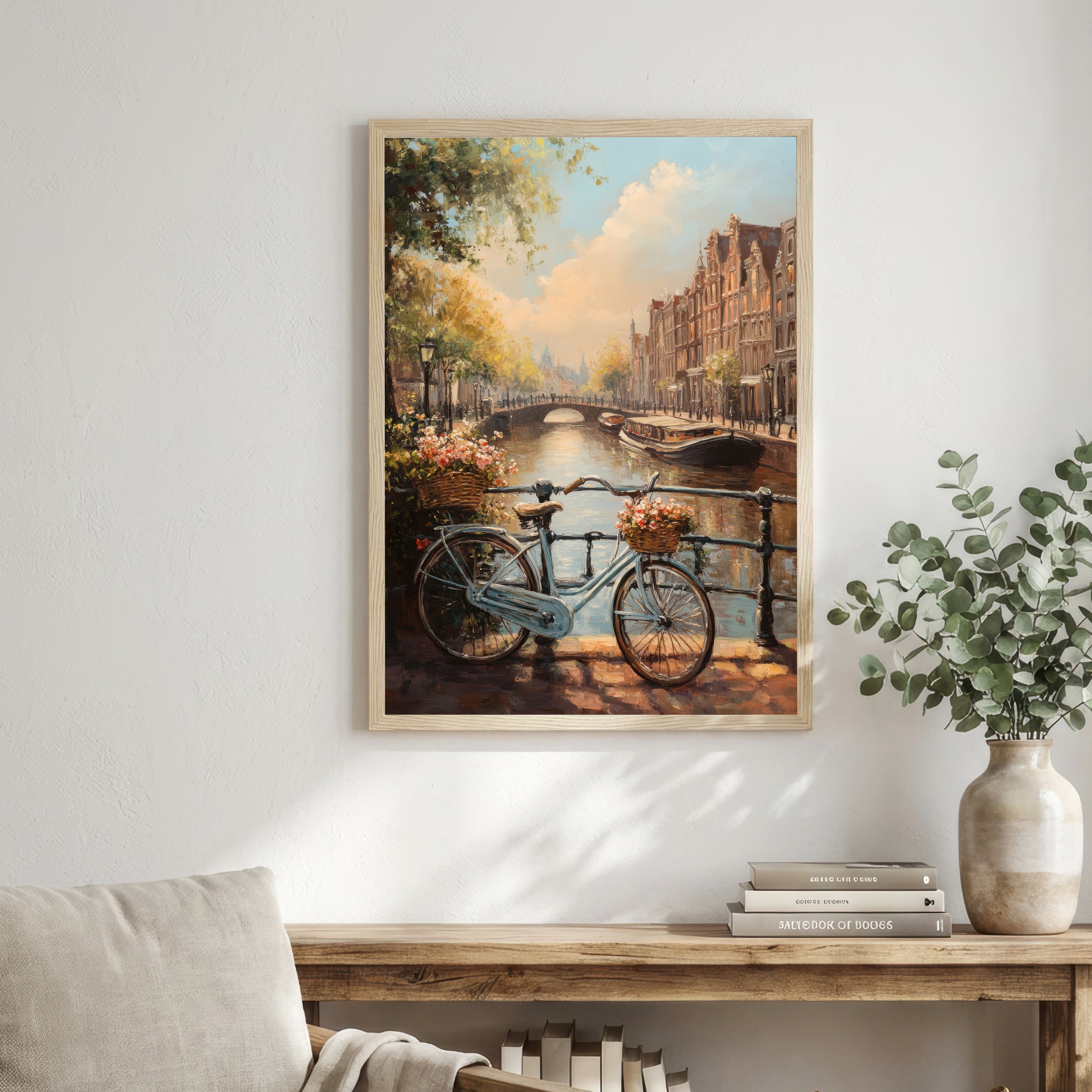 Canal Bicycle Impressionist Art Print