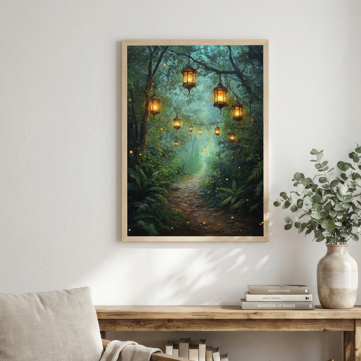 Enchanted Lantern Forest Art Print