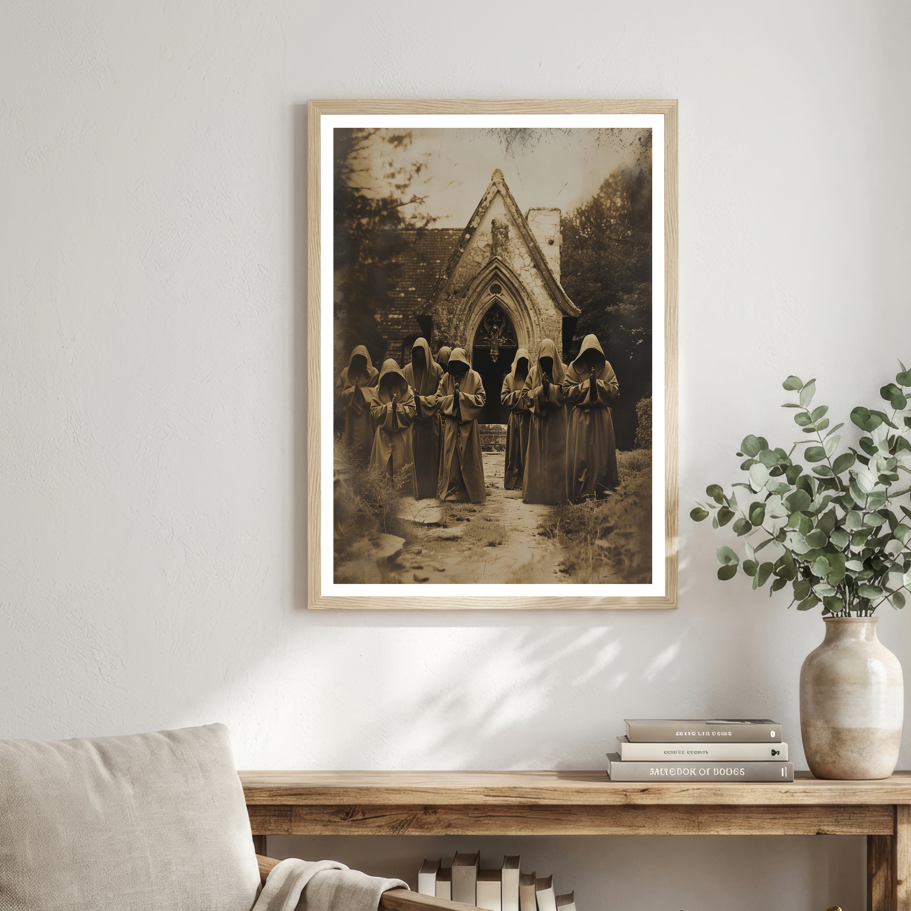 Hooded Figures Gothic Church Art Print