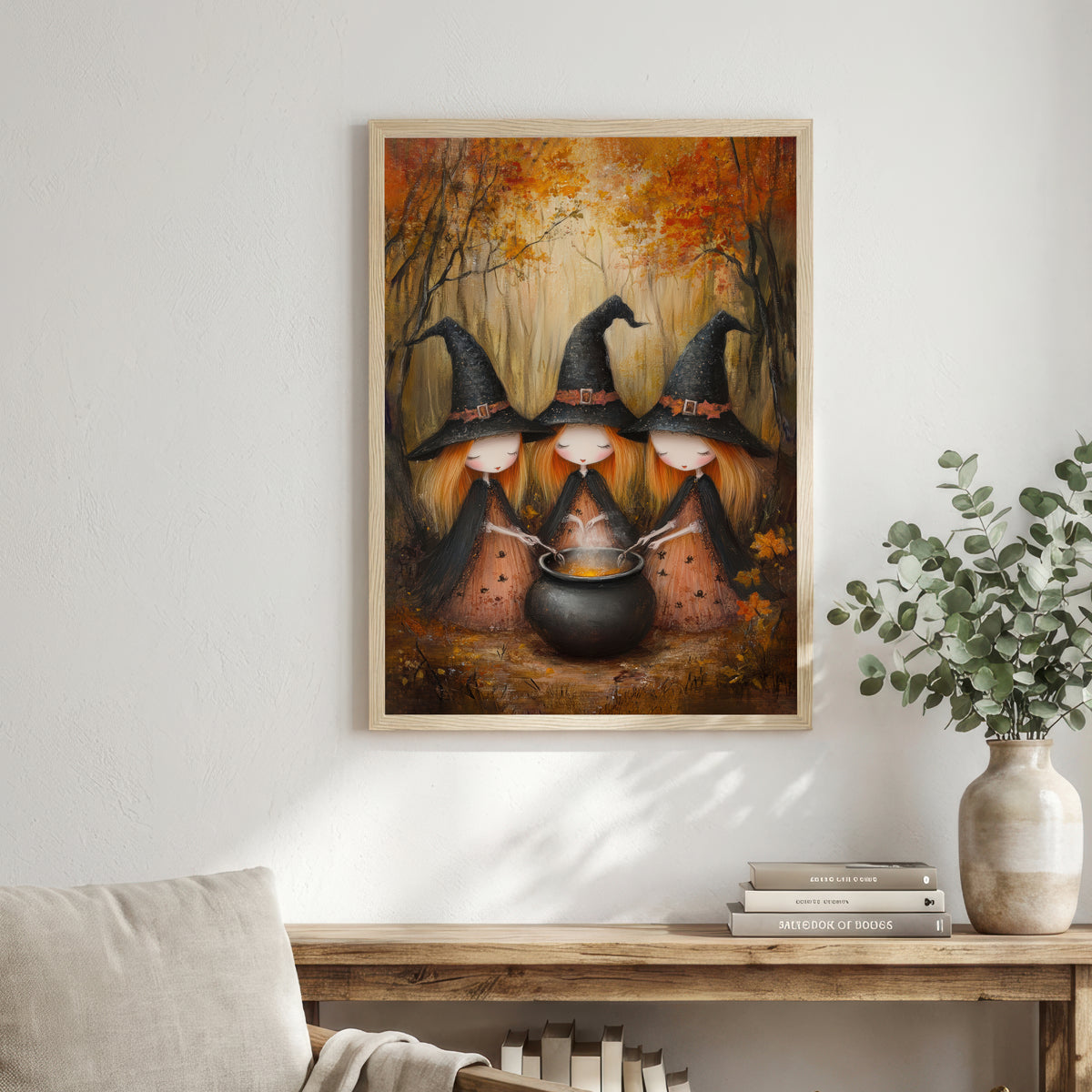 Three Witches Cauldron Art Print
