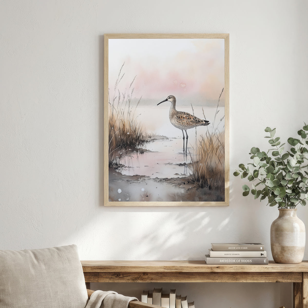 Long-Billed Wader Marsh Art Print