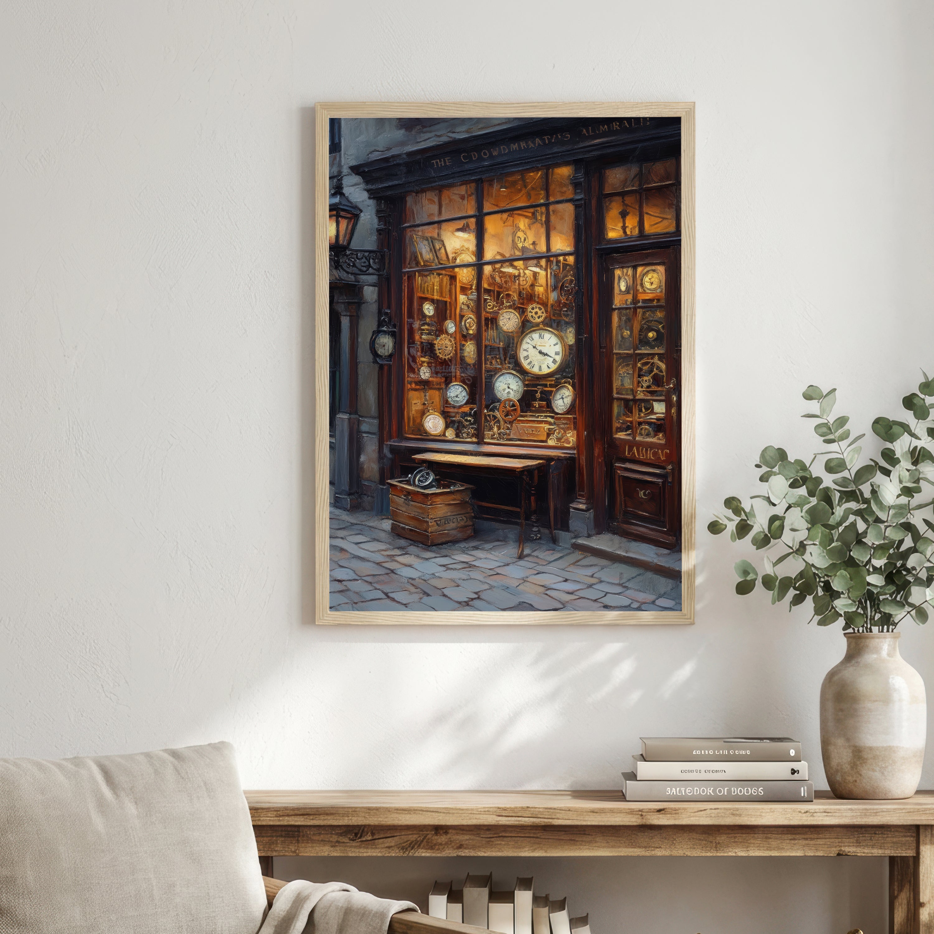 Vintage Clock Shop Art Print