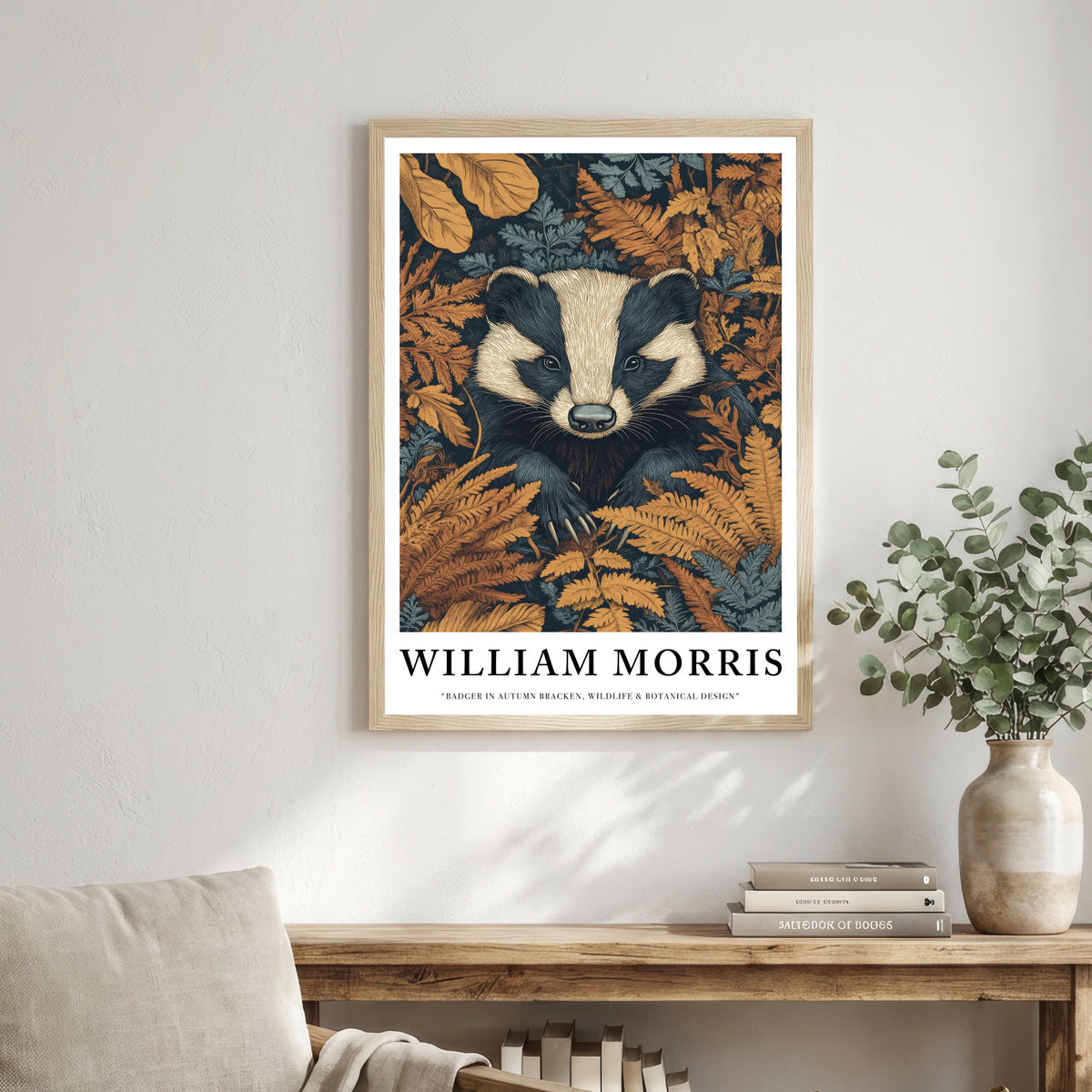 William Morris Inspired Badger Art Print