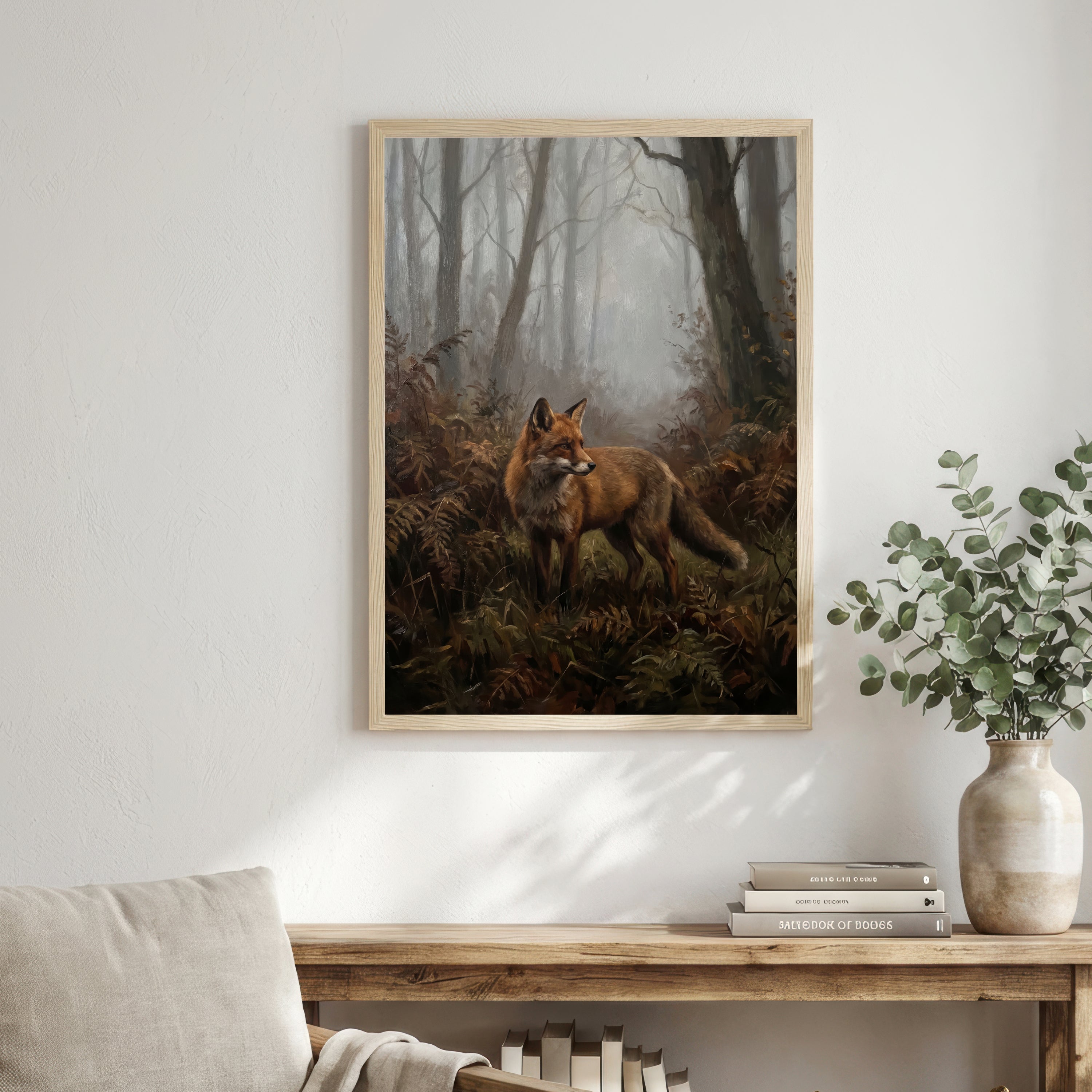 Misty Woodland Fox Art Print