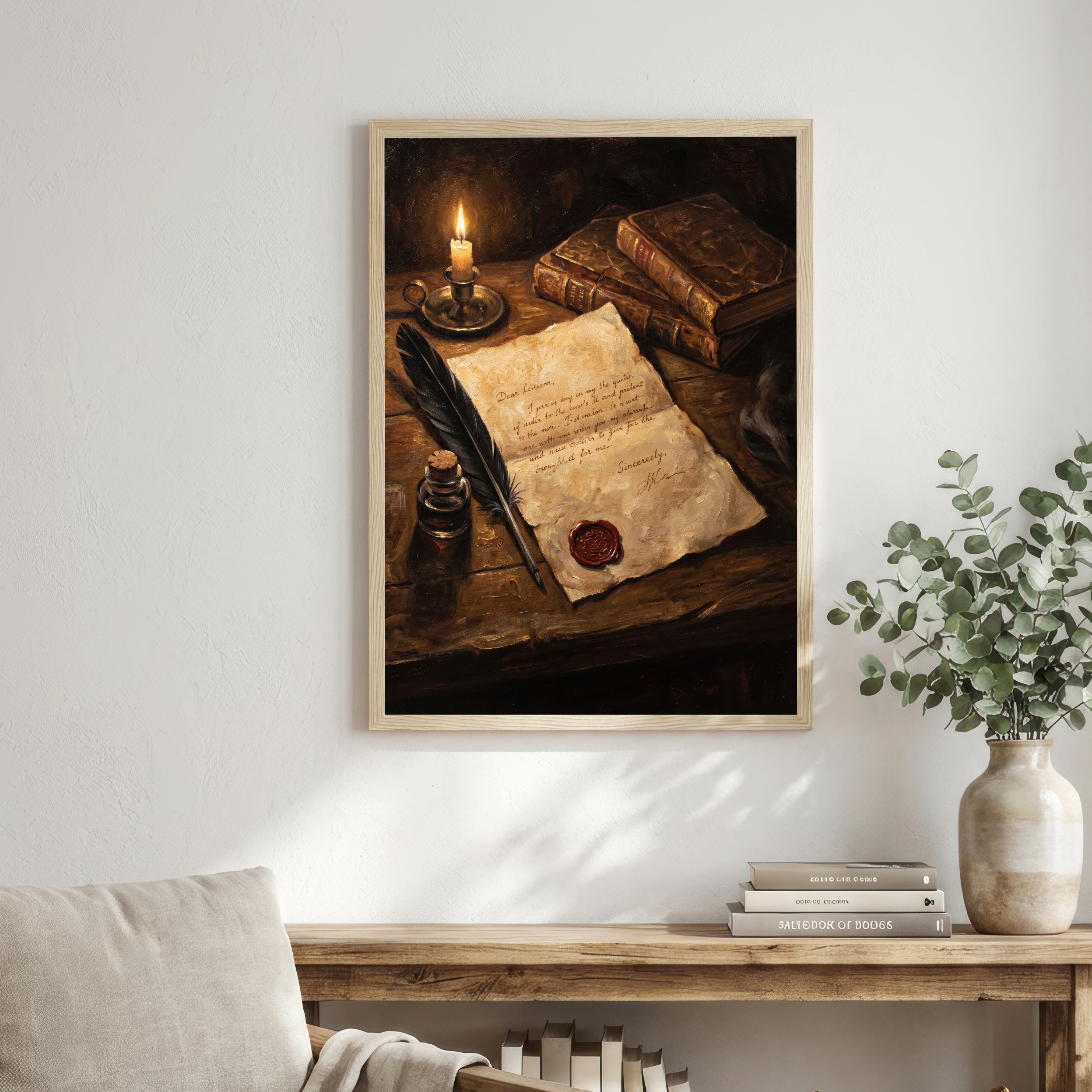 Dark Academia Letter Writing Art Print