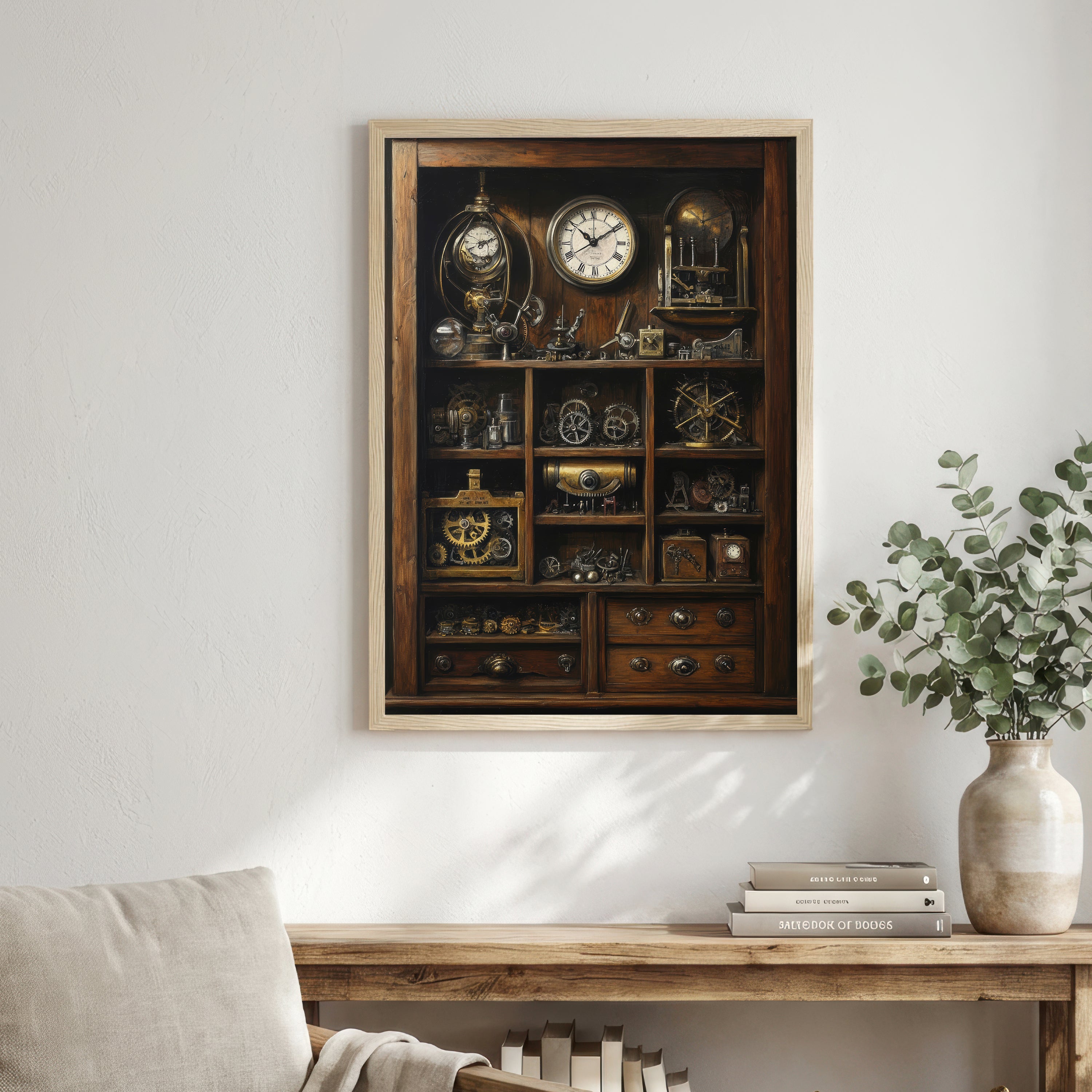 Antique Clockmaker Cabinet Art Print