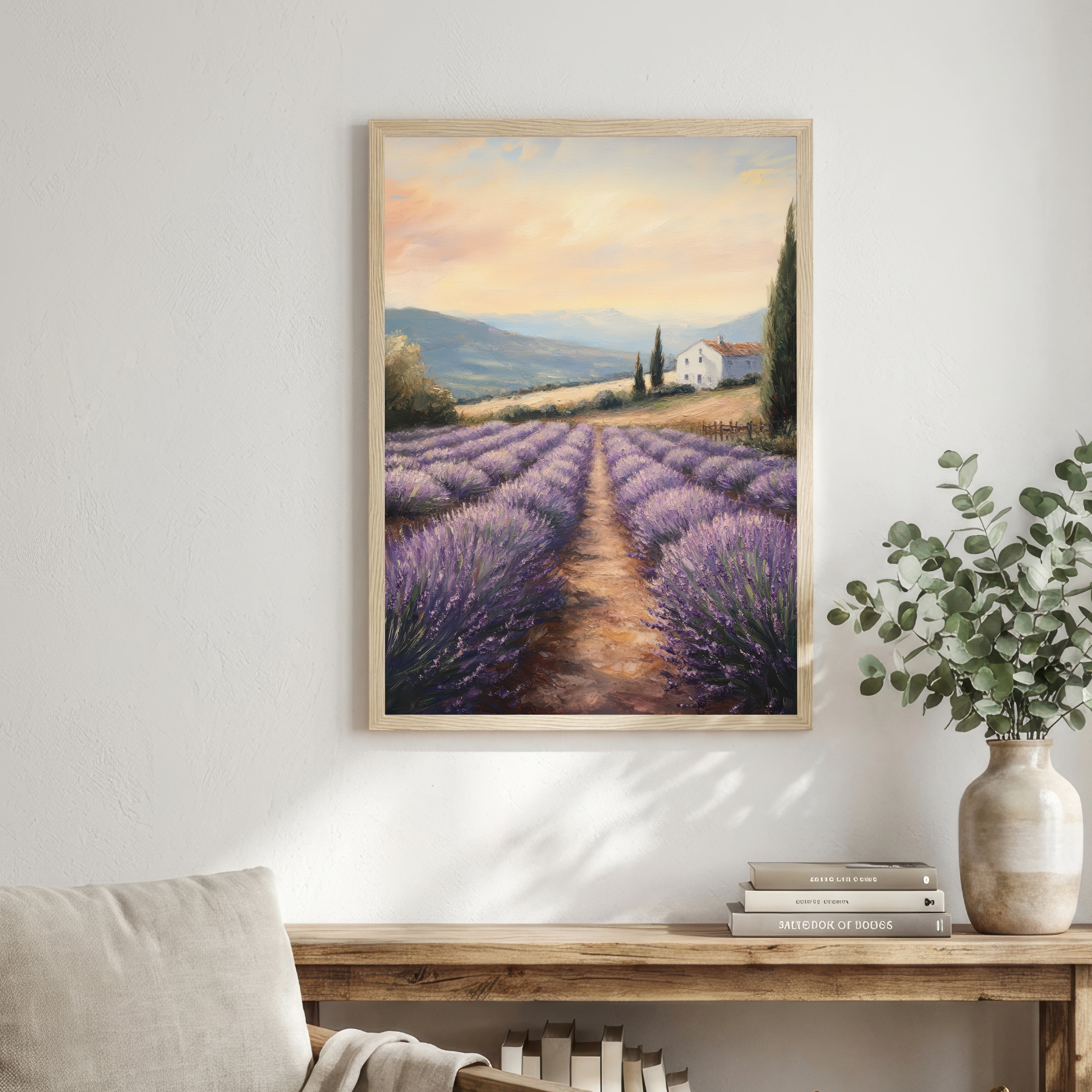 Lavender Field Country House Art Print