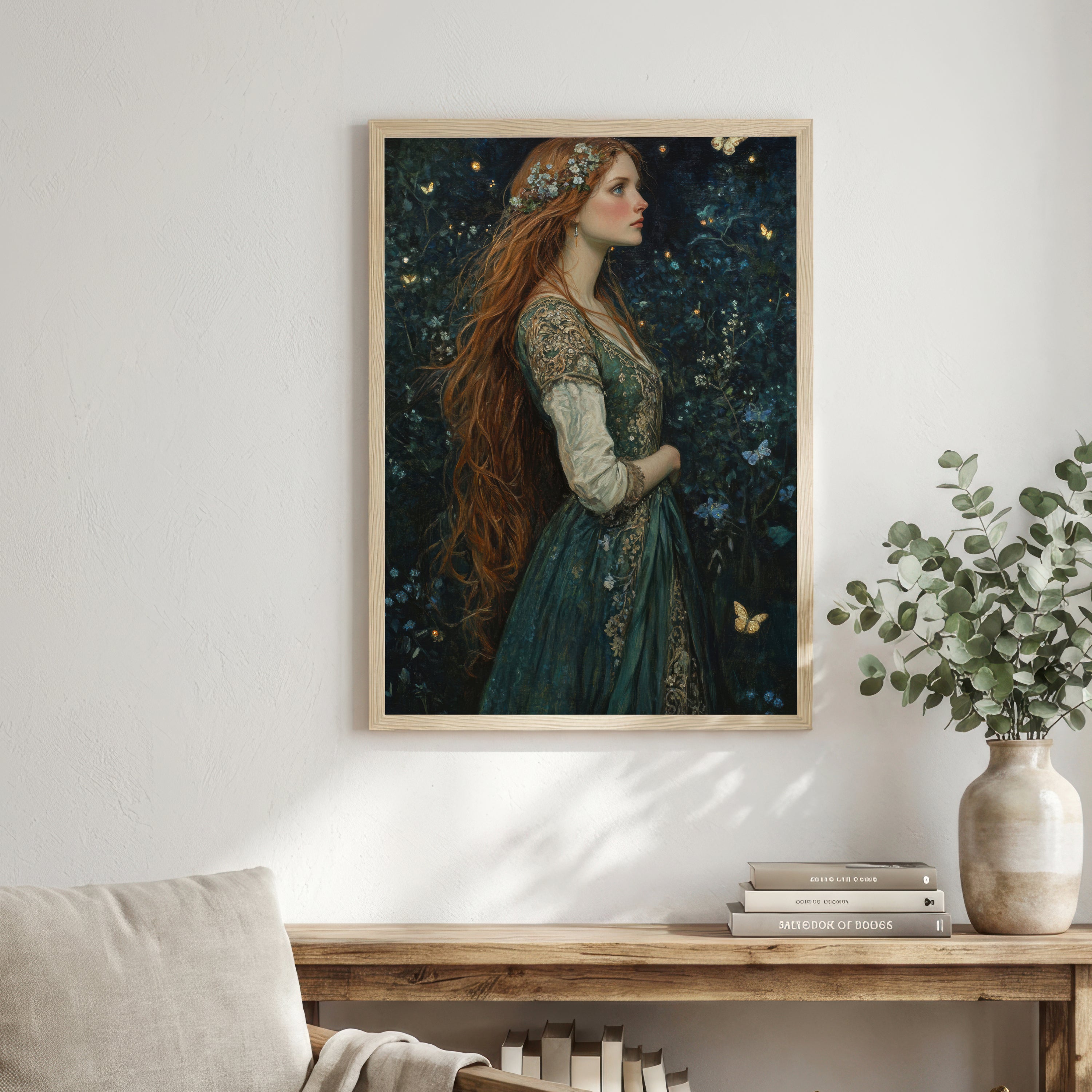 Pre-Raphaelite Enchanted Forest Woman Art Print