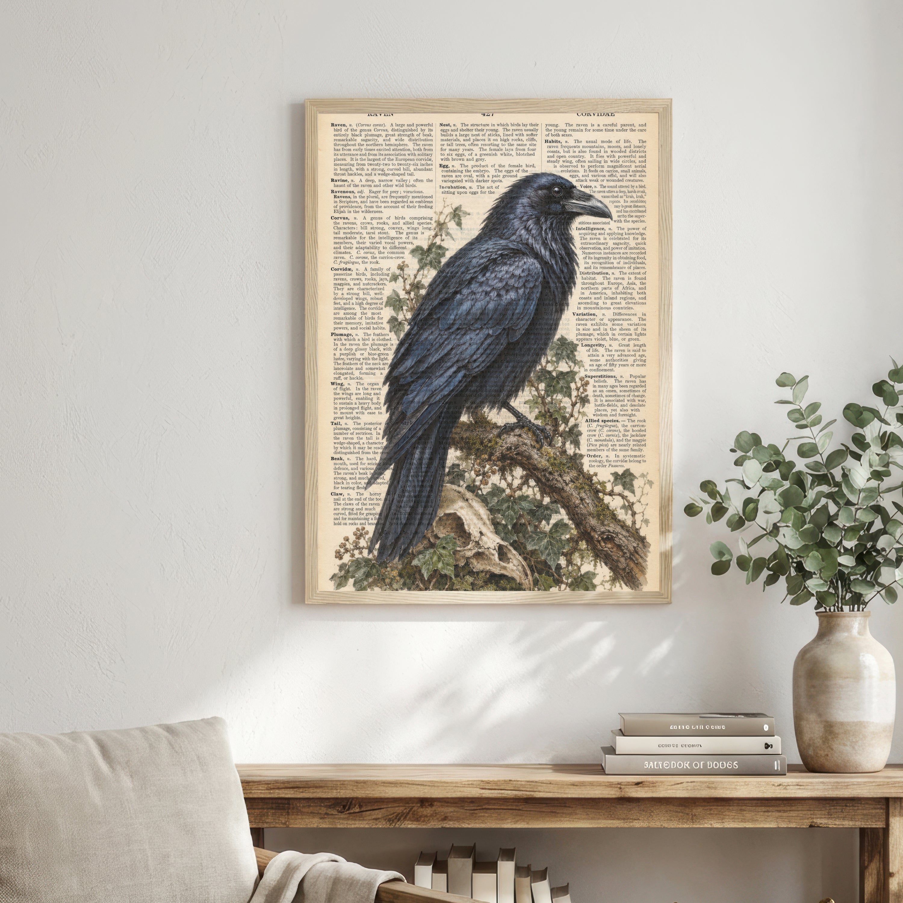 Vintage Raven Dictionary Art Print