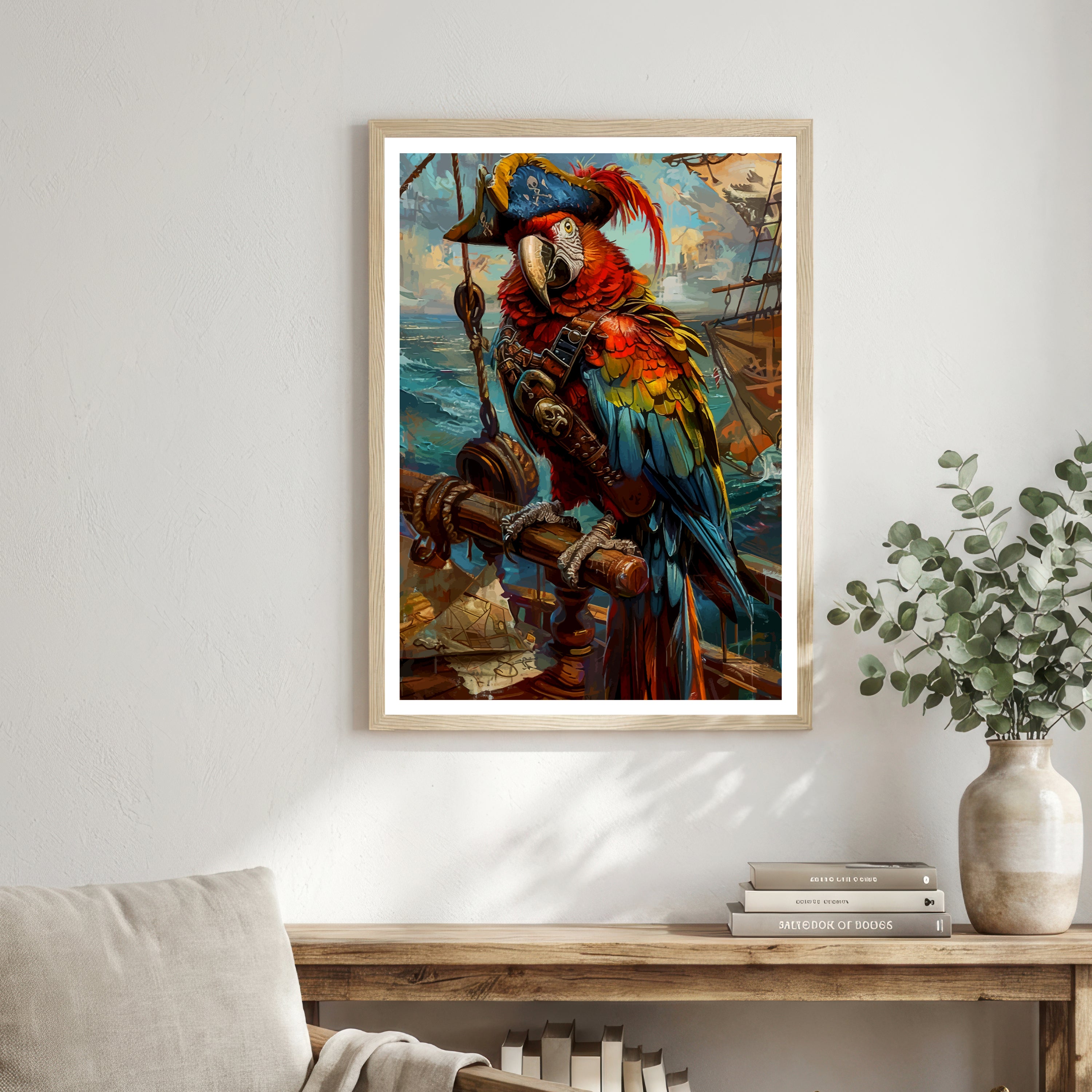 Pirate Parrot Colourful Art Print