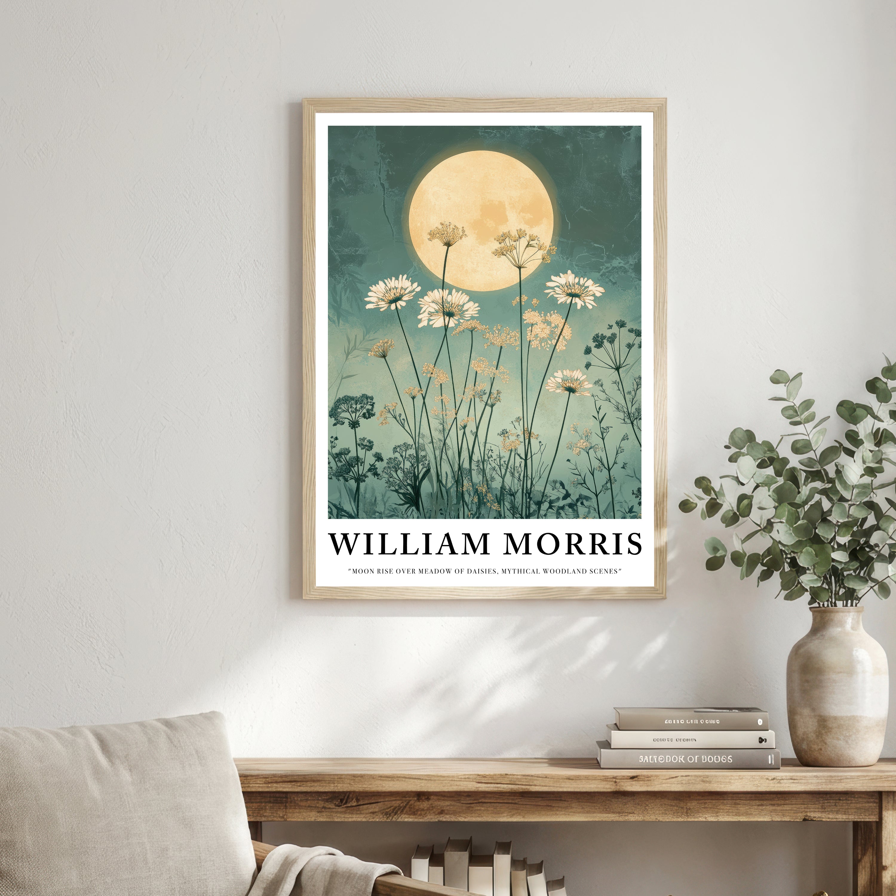 William Morris Inspired Moonlit Meadow Art Print