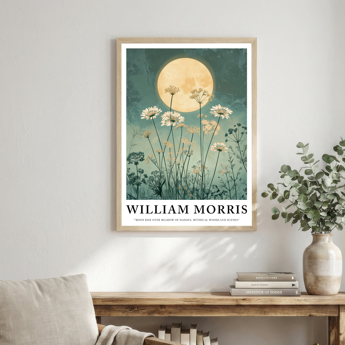 William Morris Inspired Moonlit Meadow Art Print