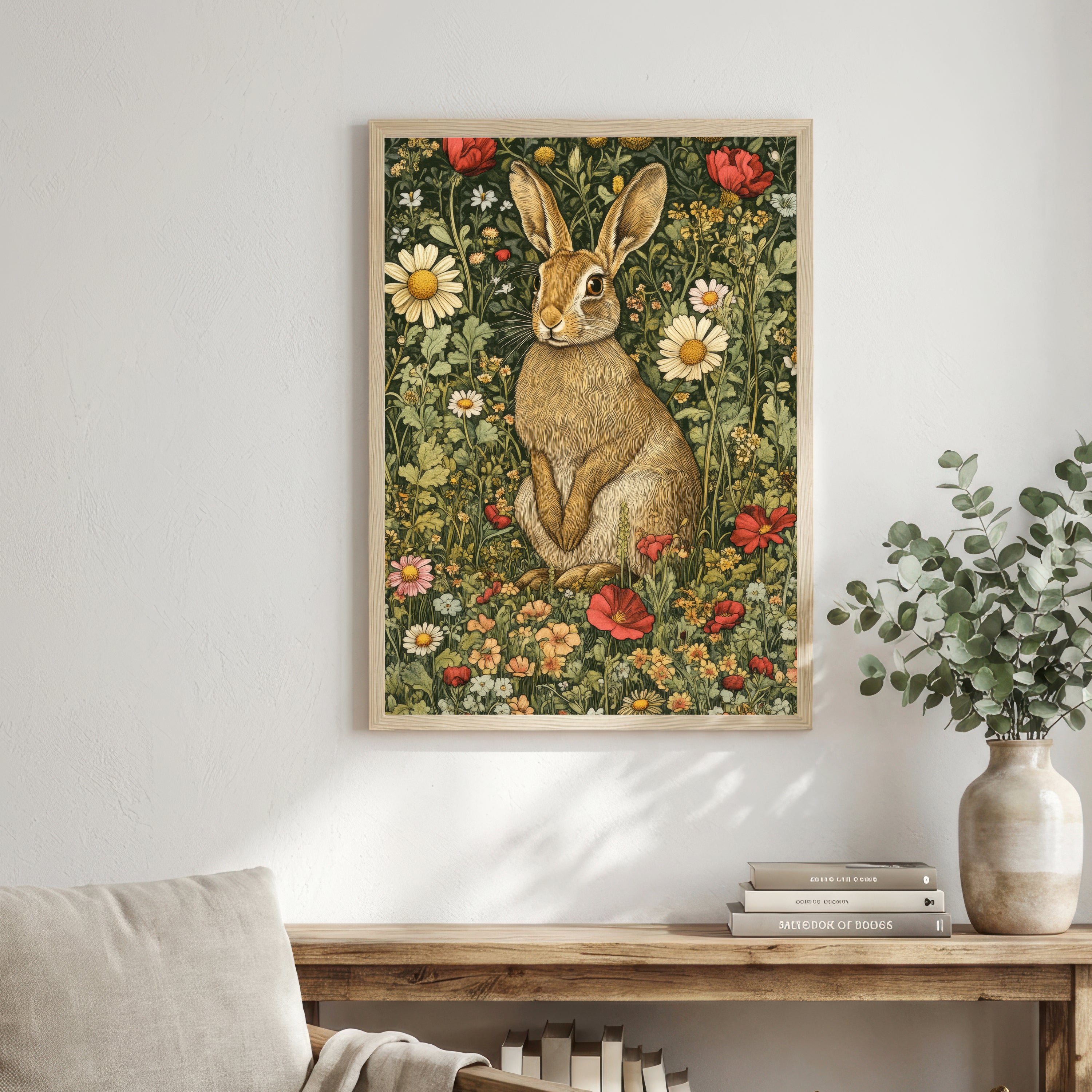 Floral Rabbit Art Print