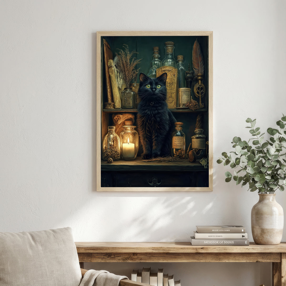 Black Cat Apothecary Art Print