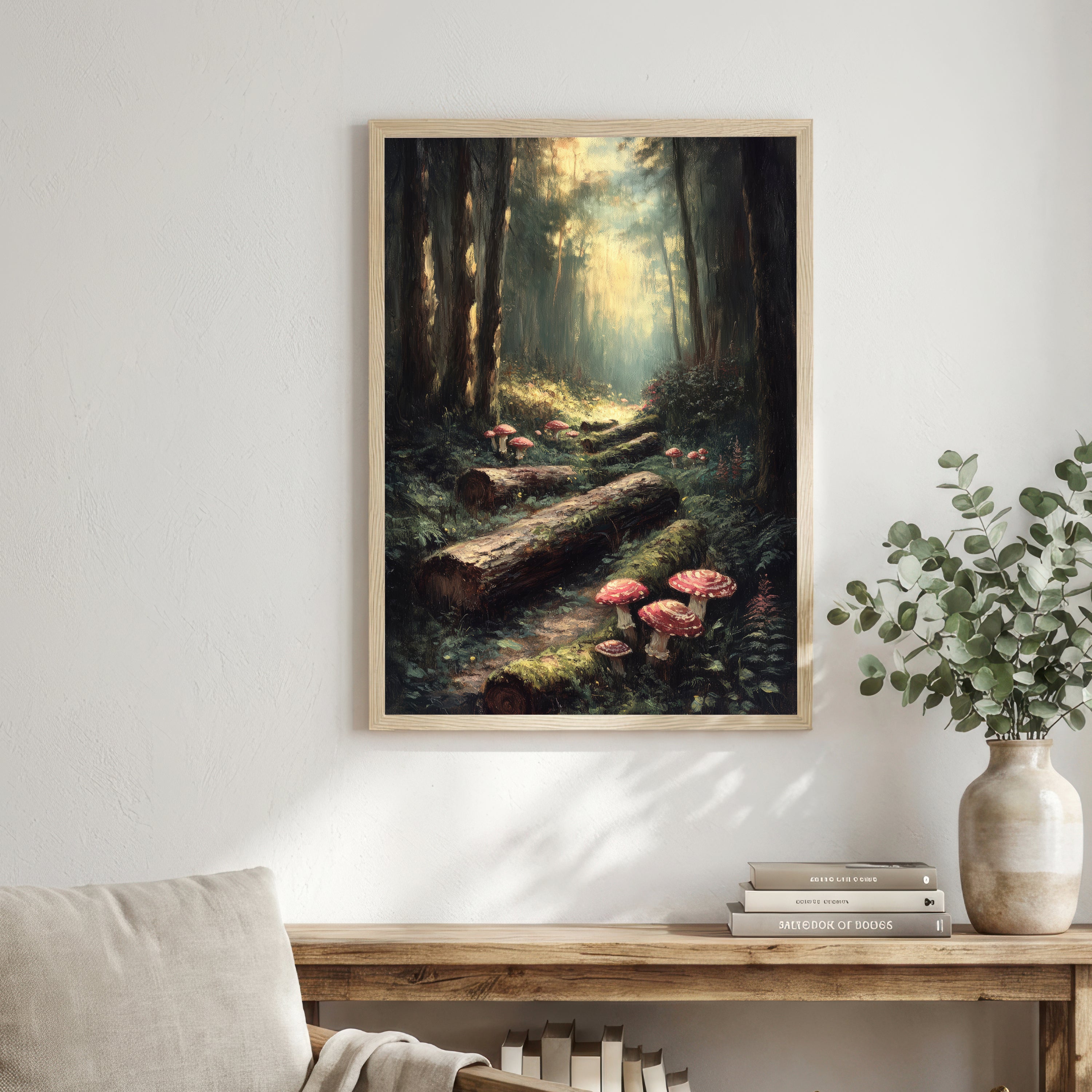 Mushroom Forest Woodland Art Print