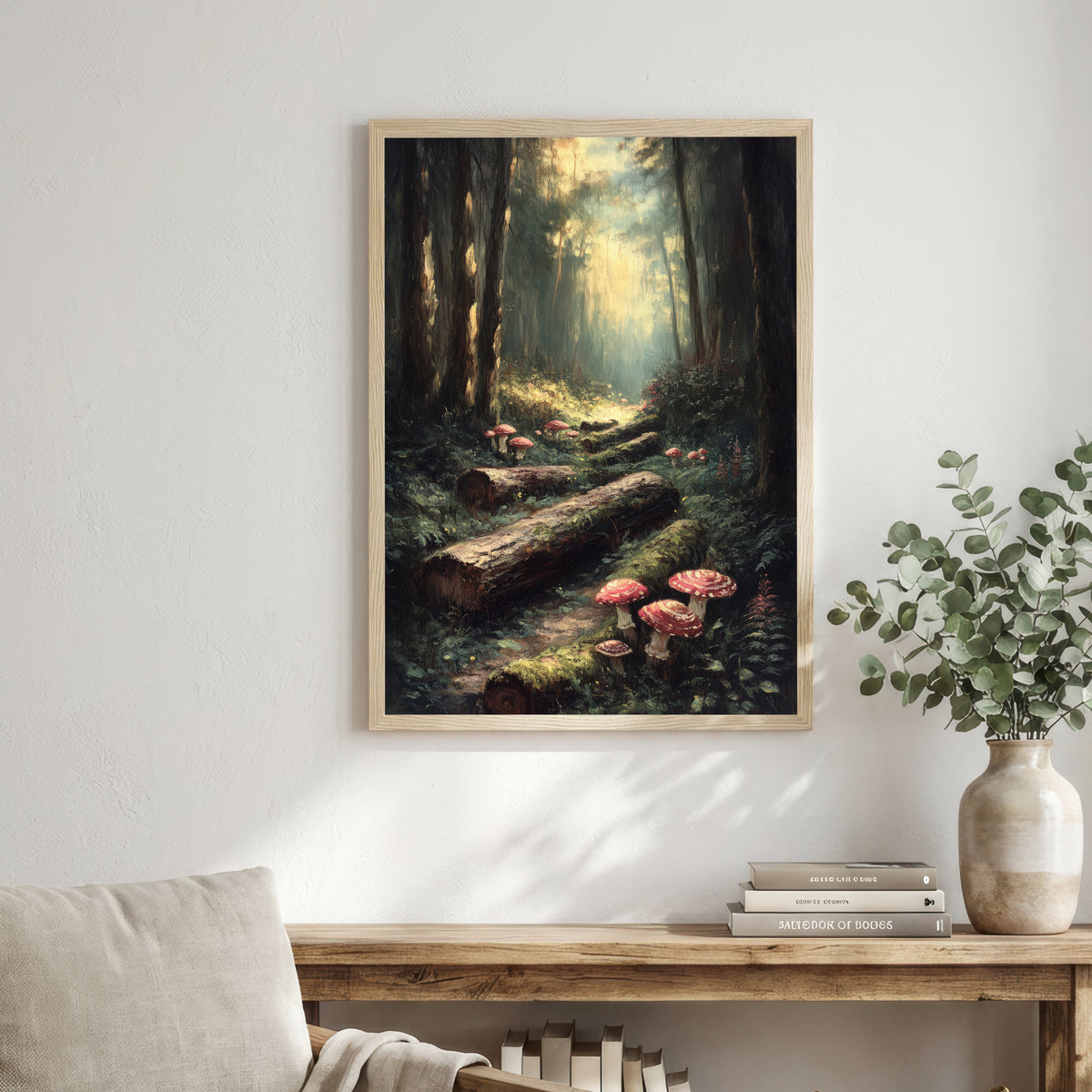 Mushroom Forest Woodland Art Print