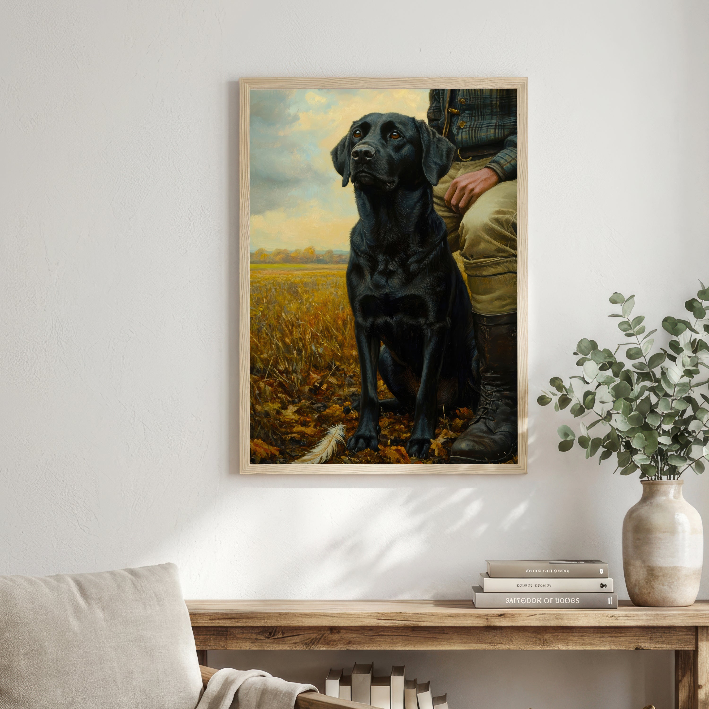Black Labrador Countryside Art Print