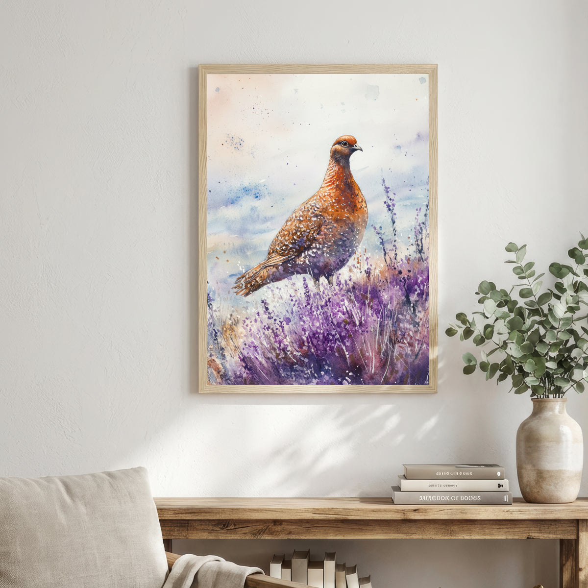 Grouse Heather Watercolour Art Print