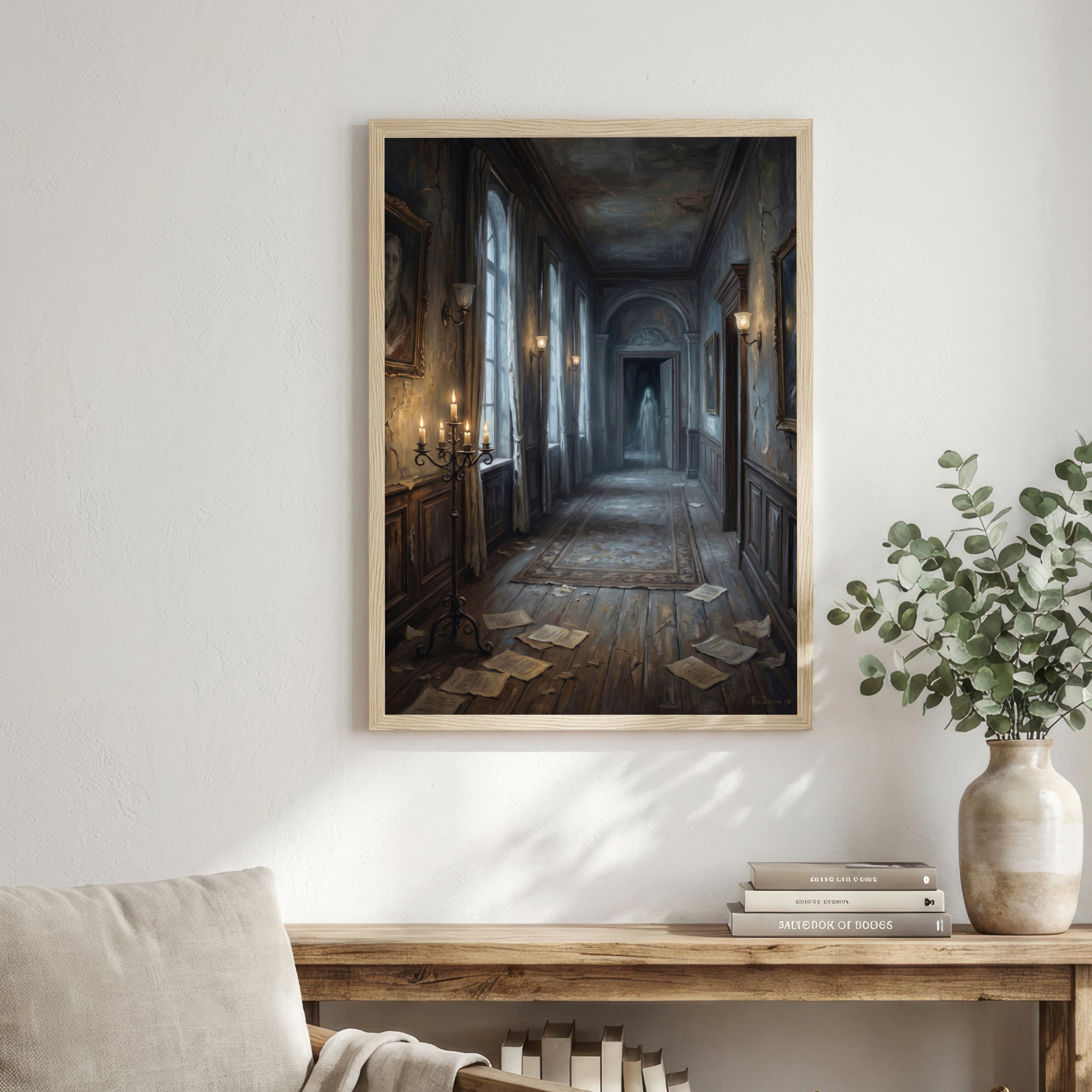 Ghostly Gothic Hallway Art Print