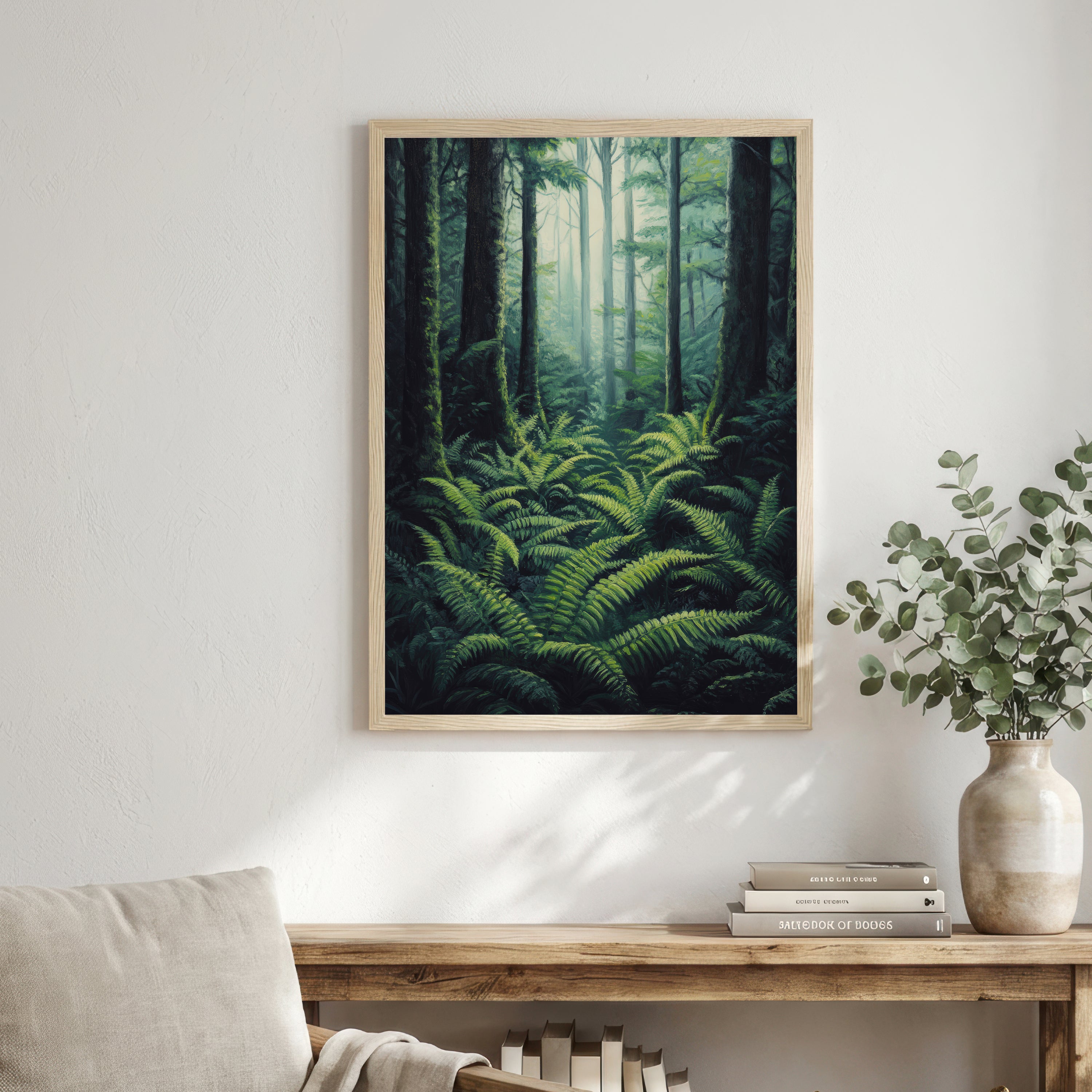 Misty Fern Forest Art Print