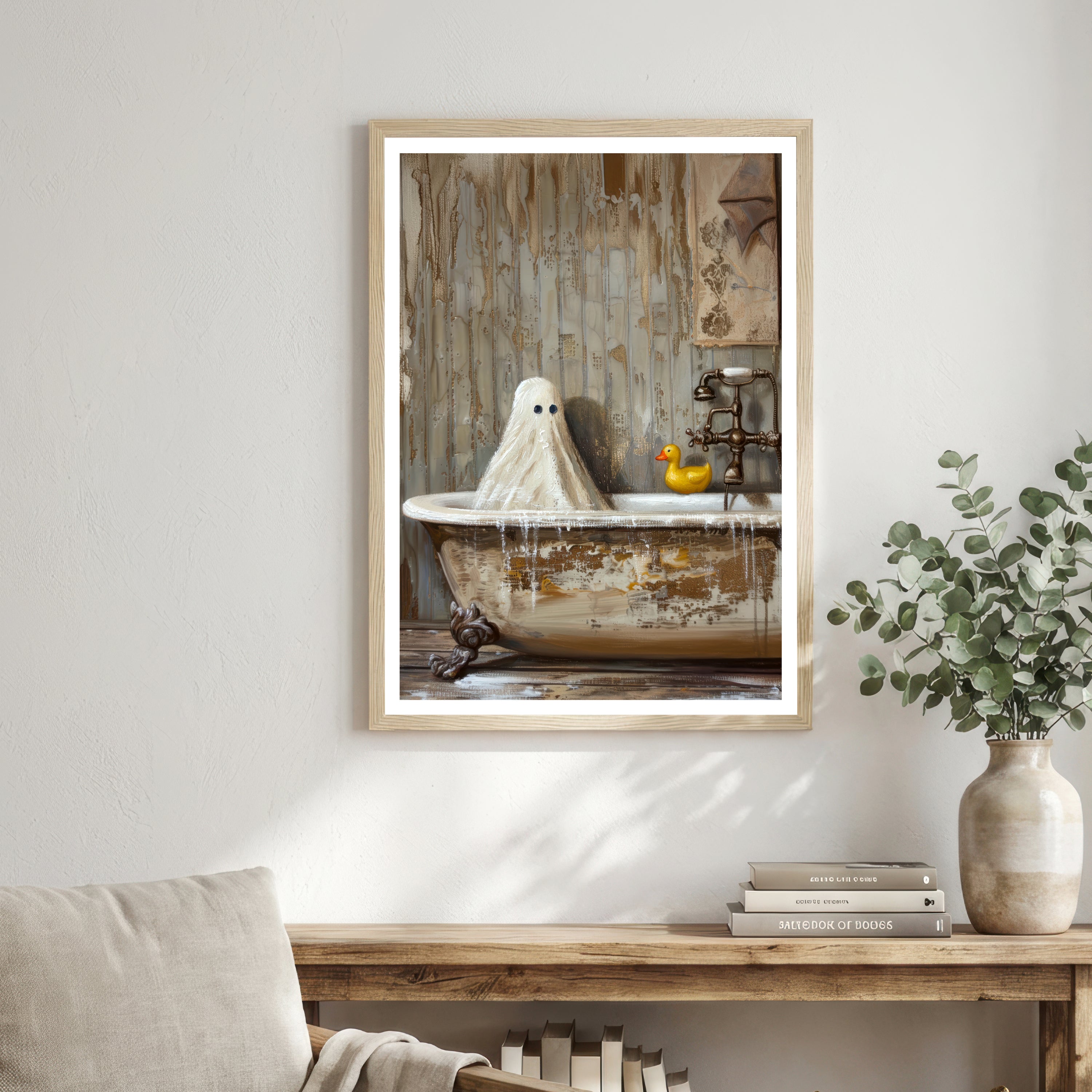 Ghost Bath Whimsical Art Print