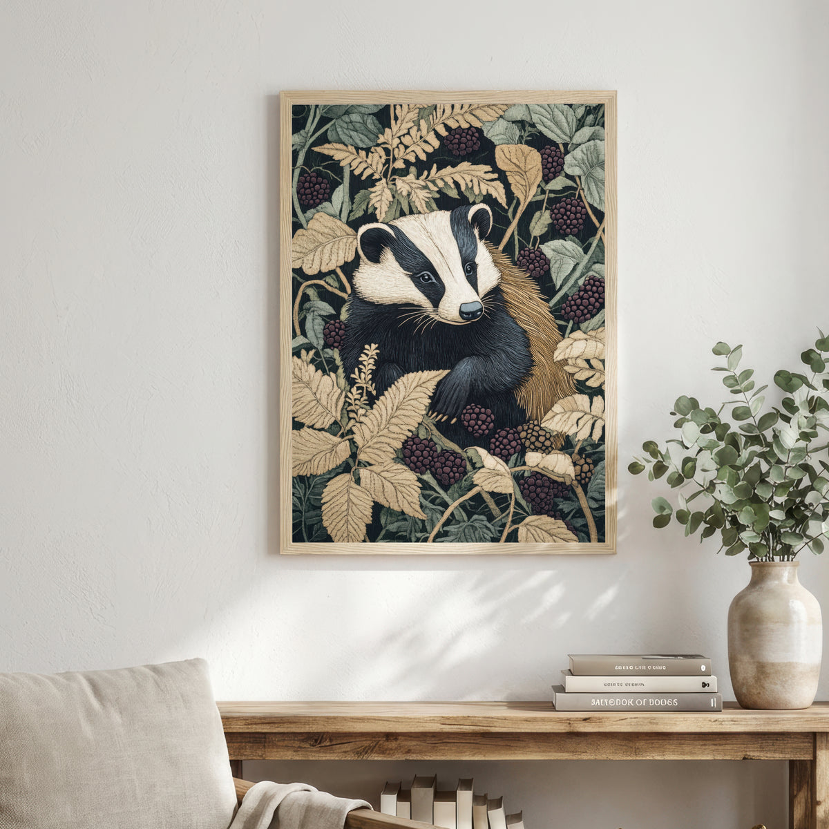 Badger Blackberry Botanical Art Print