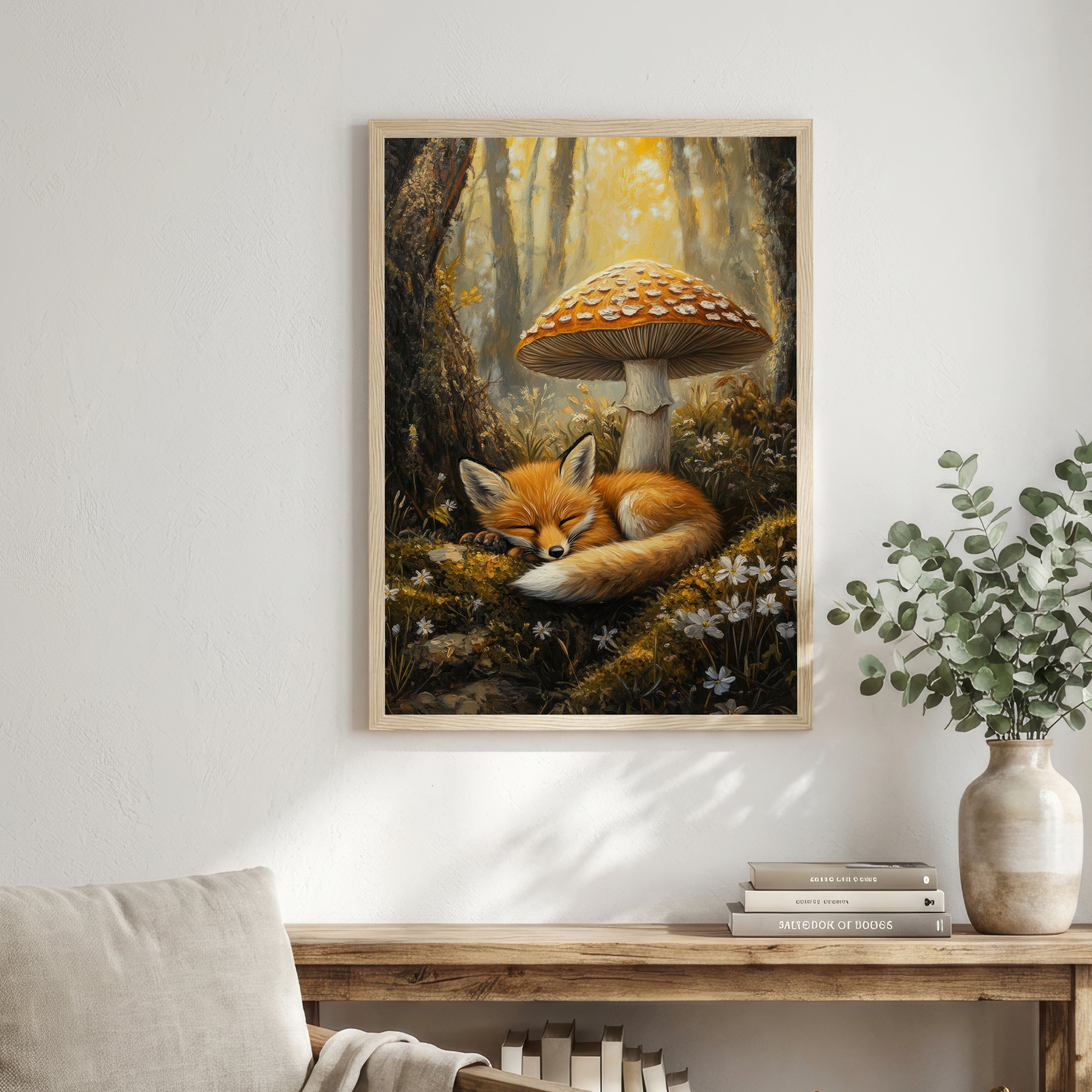 Sleeping Fox Woodland Art Print