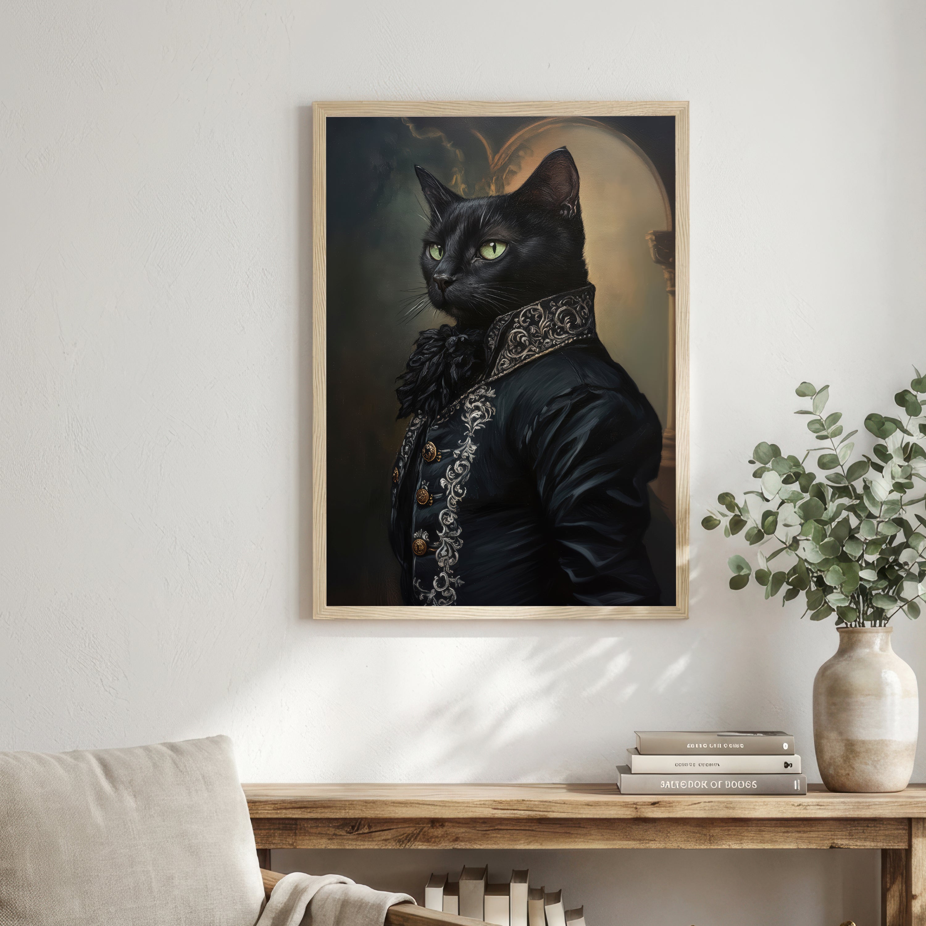 Aristocratic Black Cat Art Print