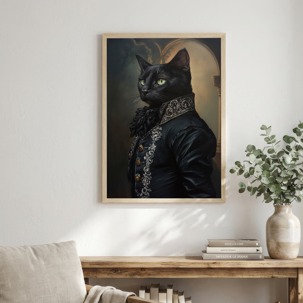 Aristocratic Black Cat Art Print