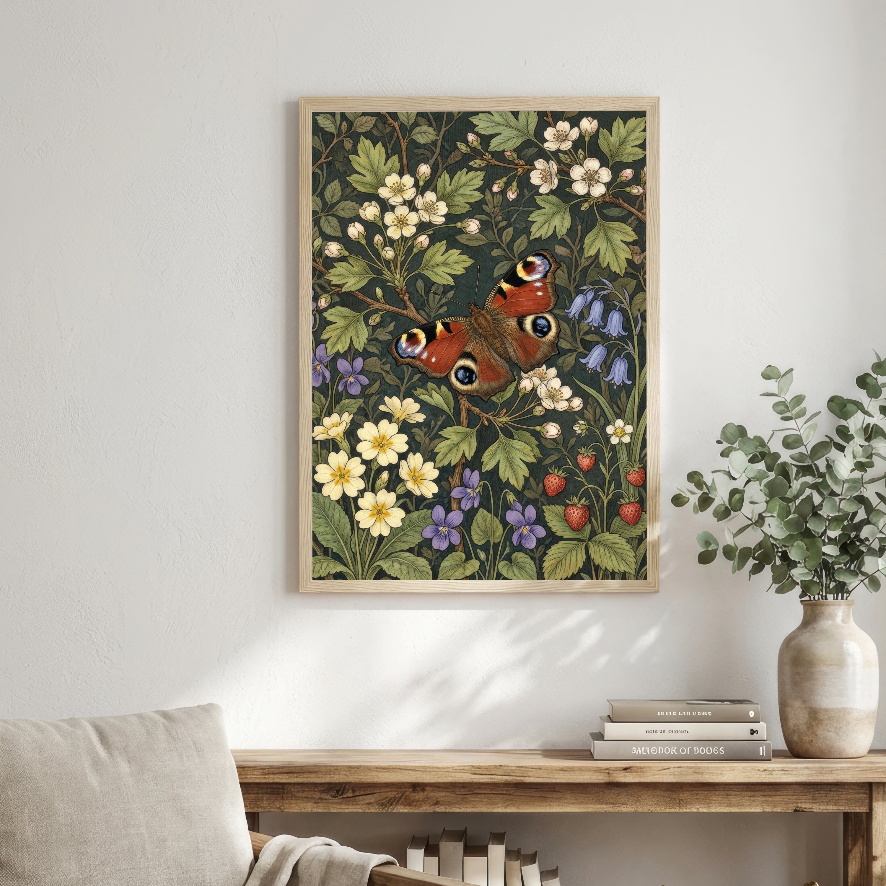 Peacock Butterfly Botanical Art Print