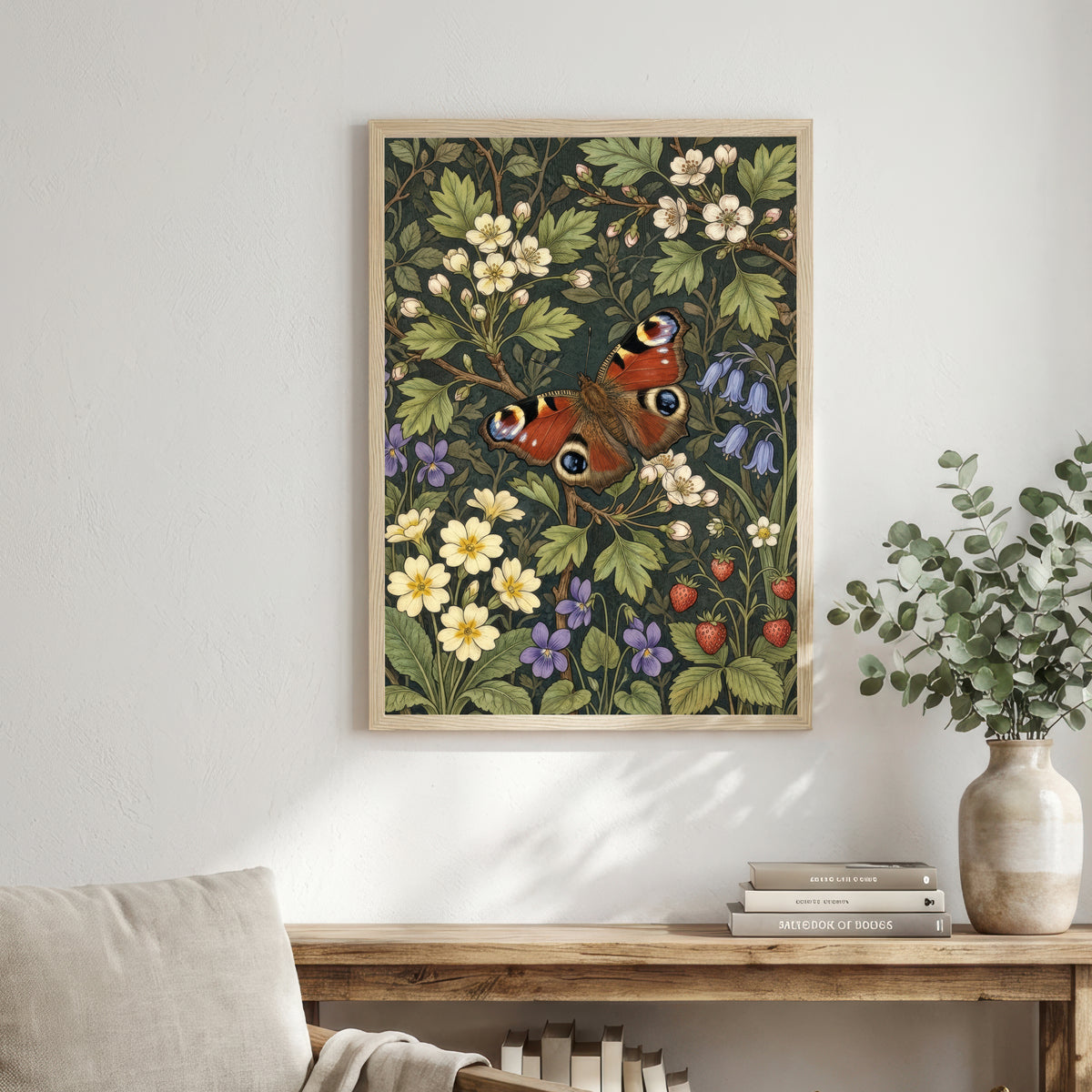 Peacock Butterfly Botanical Art Print