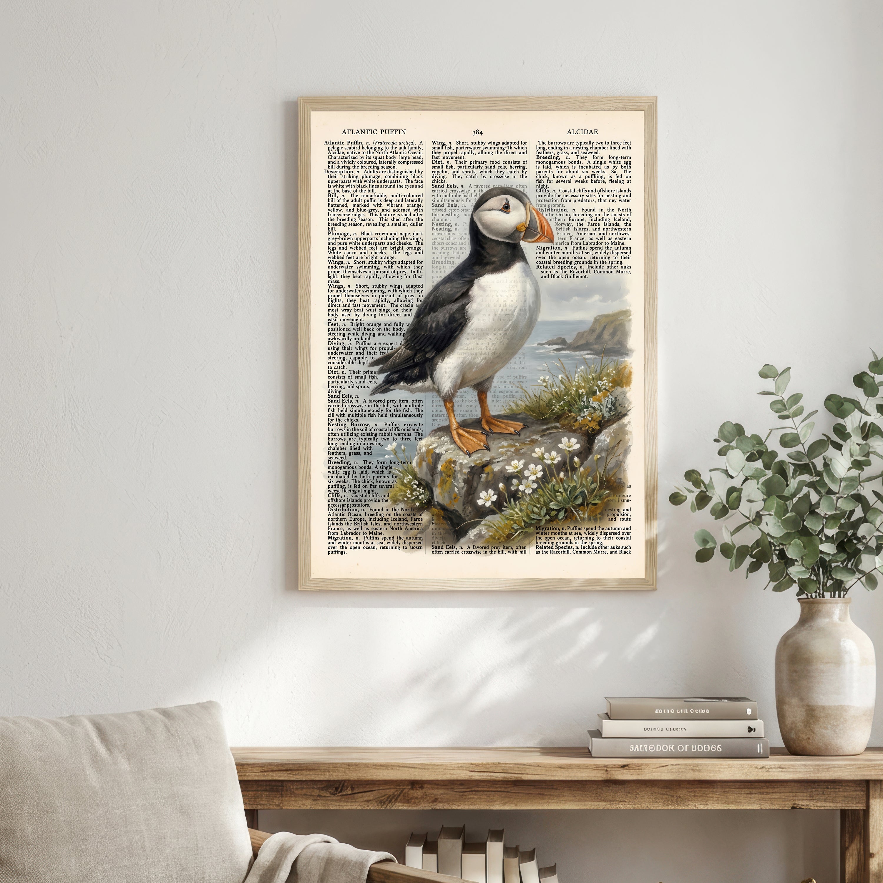 Atlantic Puffin Vintage Book Art Print