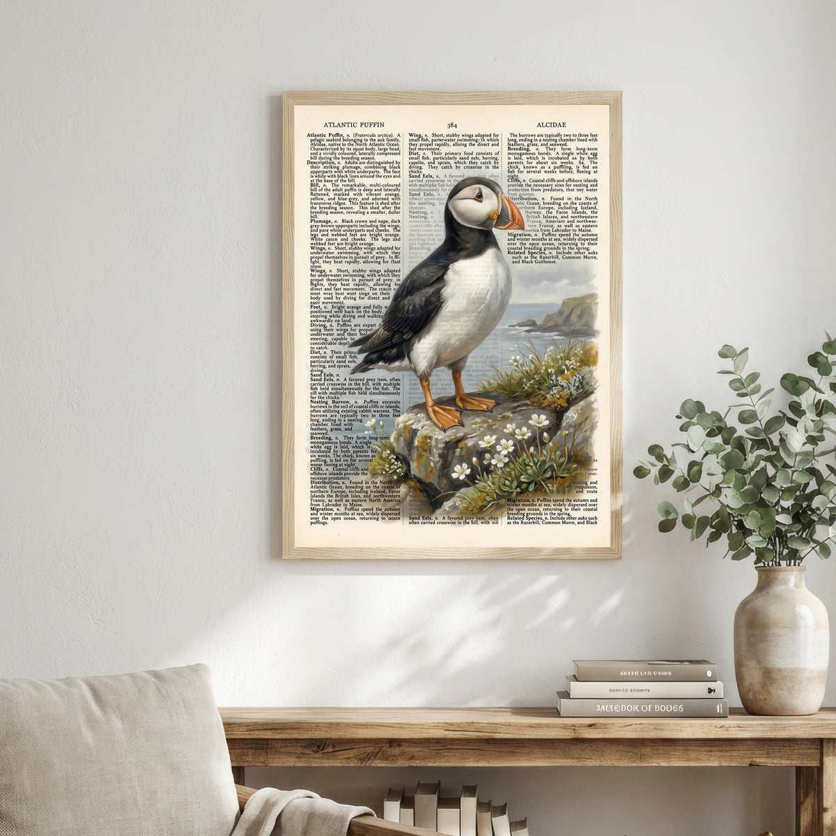 Atlantic Puffin Vintage Book Art Print